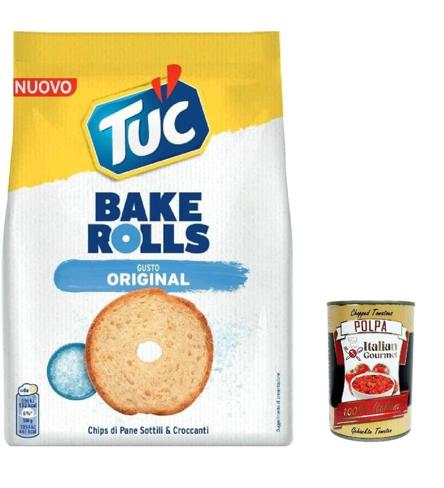  Italian Gourmet E.R. Tuc Bake Rolls Pack of 12 thin and crispy bread chips 150g + Italian gourmet polpa 400g - Buy Online on GoSupps.com