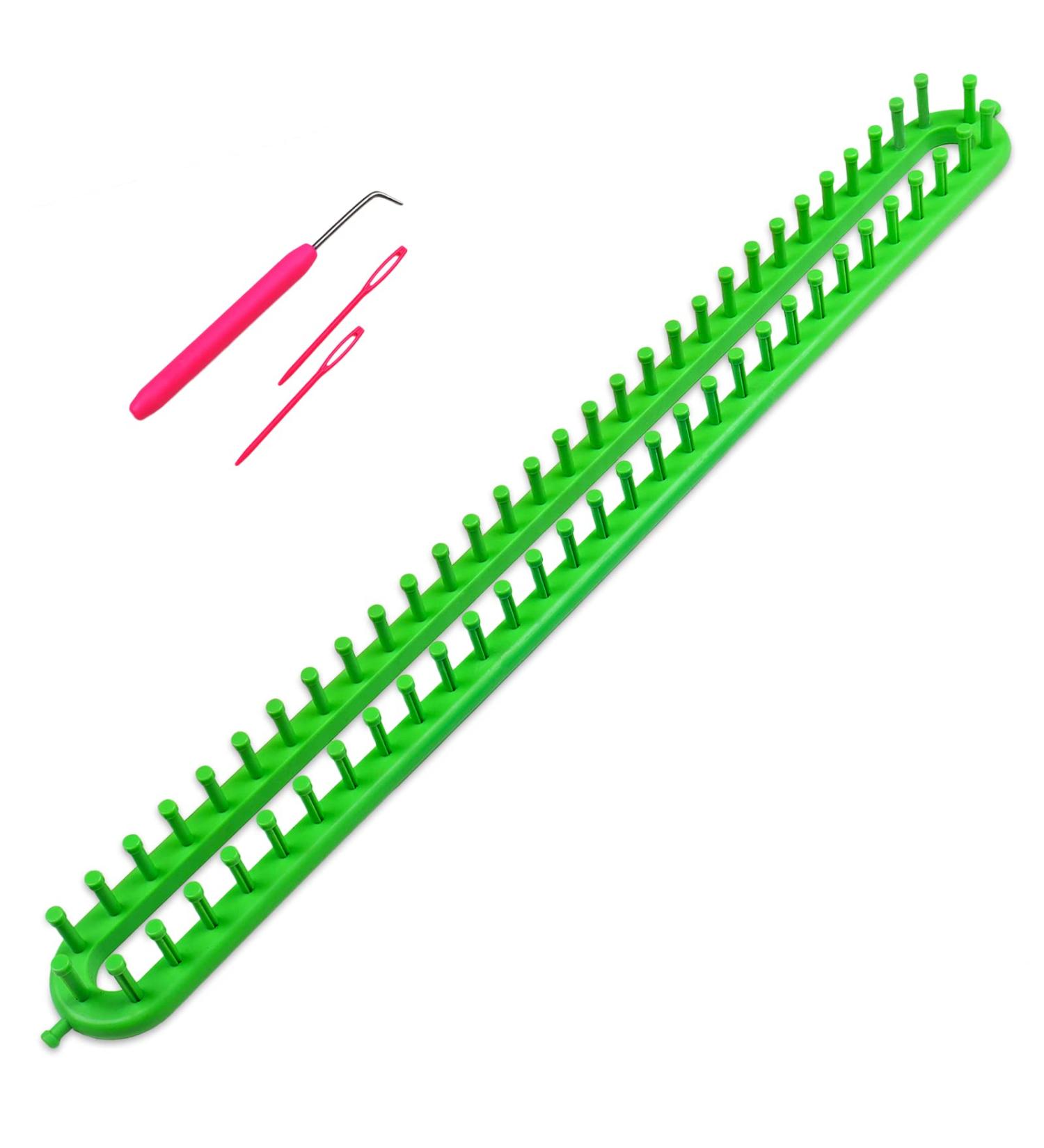 Coopay 47cm Green Knitting Loom Kit for Beginners - Rectangle Looms for Blanket, Scarf, and Shawl Crochet - Includes Hook, Needles, and Sparse Pegs - Buy Online on GoSupps.com