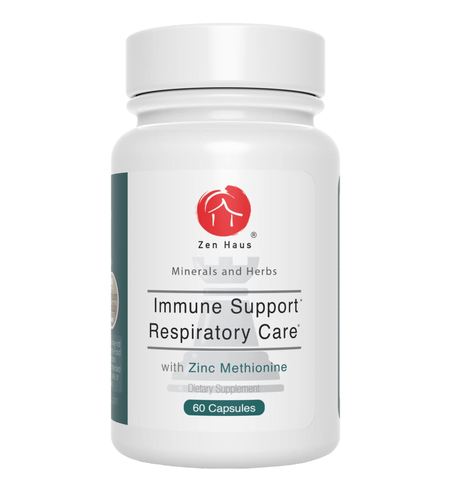 Zen Haus Respiratory Support Supplement - Elderberry, Zinc, Quercetin, Echinacea, Vegan Complex (60 Capsules) - Buy Online on GoSupps.com