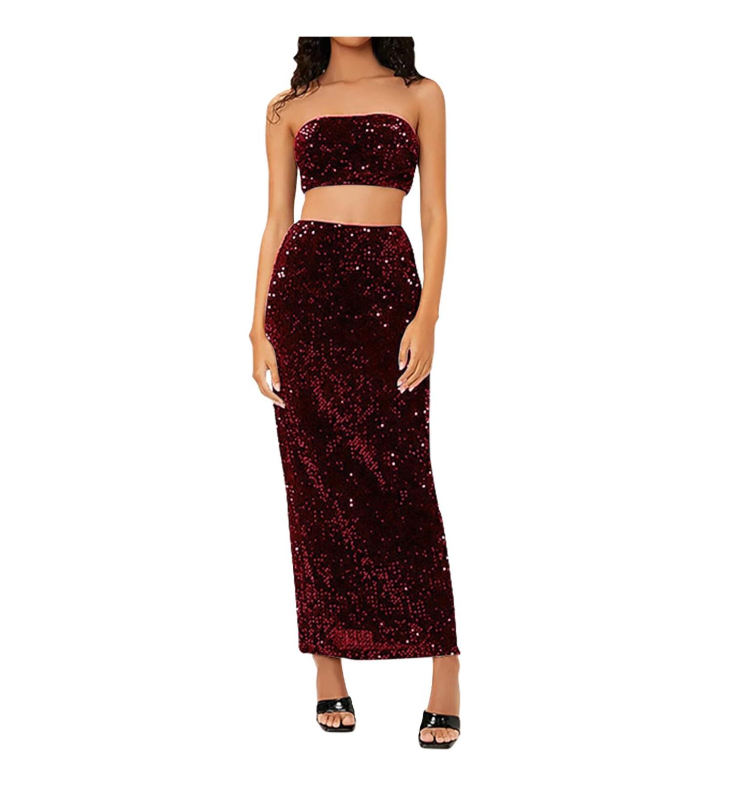 Buy Hanxiulin Ladies V Neck Party Dress | Glitter Bodycon & Cocktail Dress in Red - XXL | International Shipping Available - Buy Online on GoSupps.com