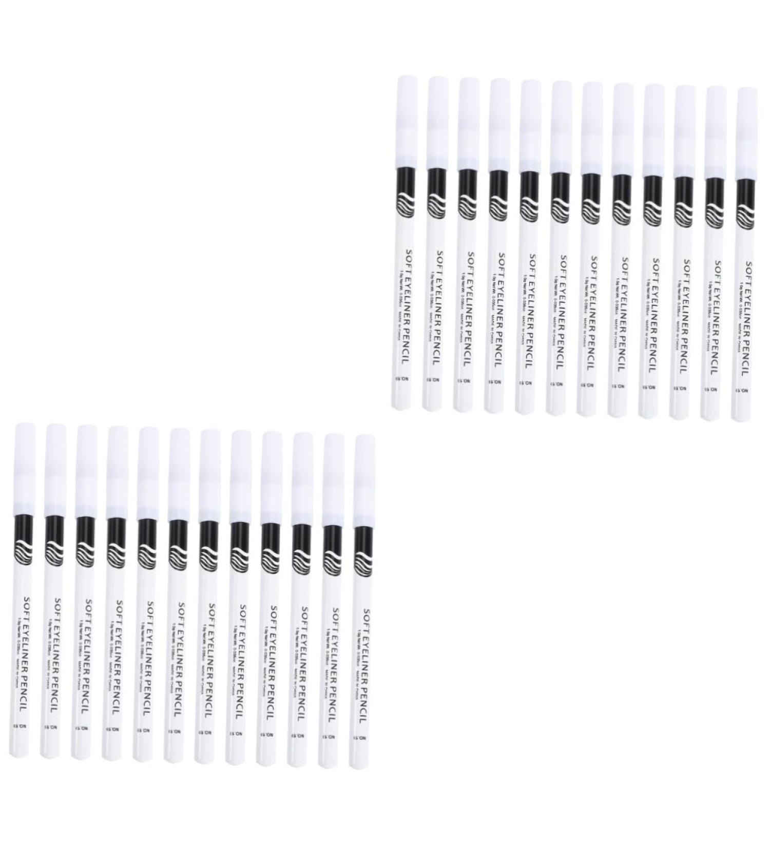 FOYTOKI 48 Pcs Eyeliner Pencil Cosmetics Eye Line Tool Glitter Eyeshadow Eye Line Pencils White Wooden Pole - Buy Online on GoSupps.com