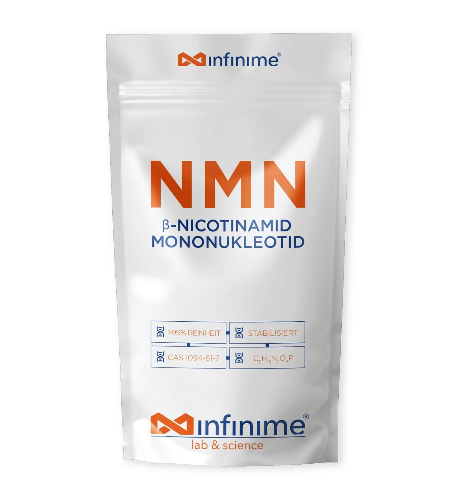 Infinime NMN 30G - Pure Nicotinamide Mononucleotide Powder | 99.8% Certified Purity | Lab Tested in Germany | Pet-Friendly for Dogs & Cats - Buy Online on GoSupps.com