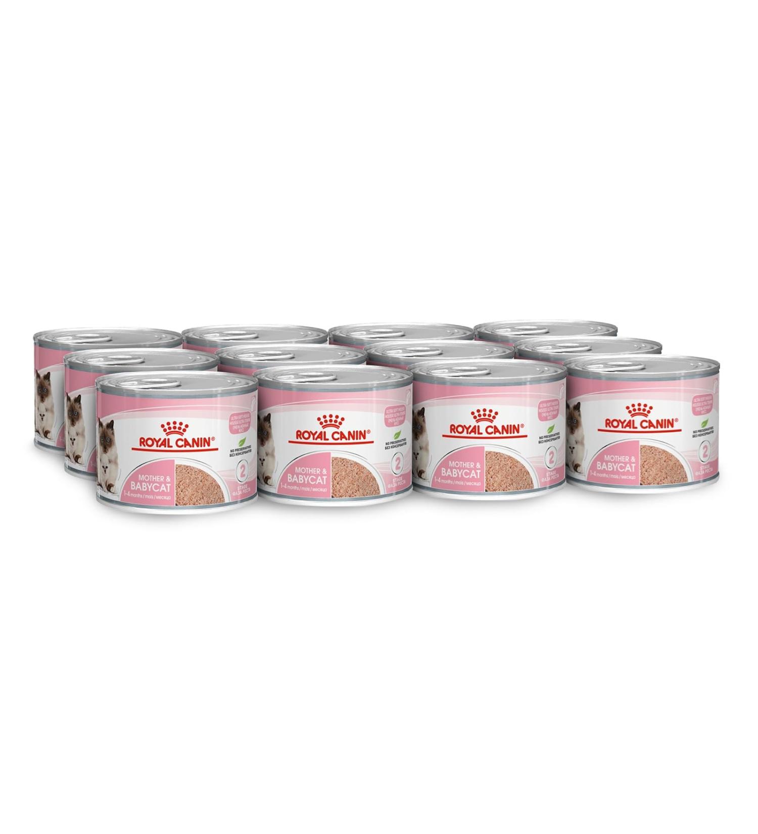 Royal Canin Mother & Babycat Mousse | 12 x 195 g | Complete Food for Cats | Especially for the Mother Cat and Her Puppies | To Support the Body's Defense - Buy Online on GoSupps.com