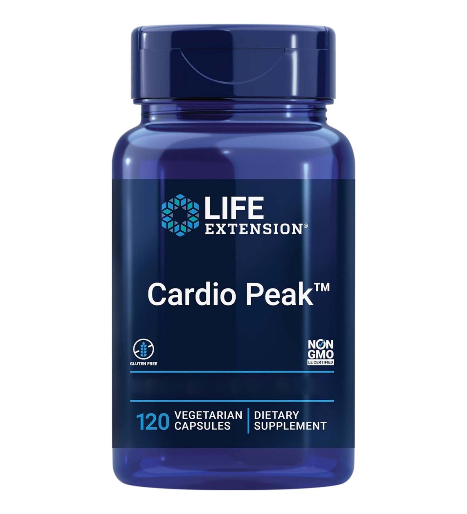 Life Extension Cardio Peak with Arjuna Extract 120 Vegan Capsules | Lab-Tested, Gluten-Free, Vegetarian, Soy-Free, GMO-Free - Buy Online on GoSupps.com