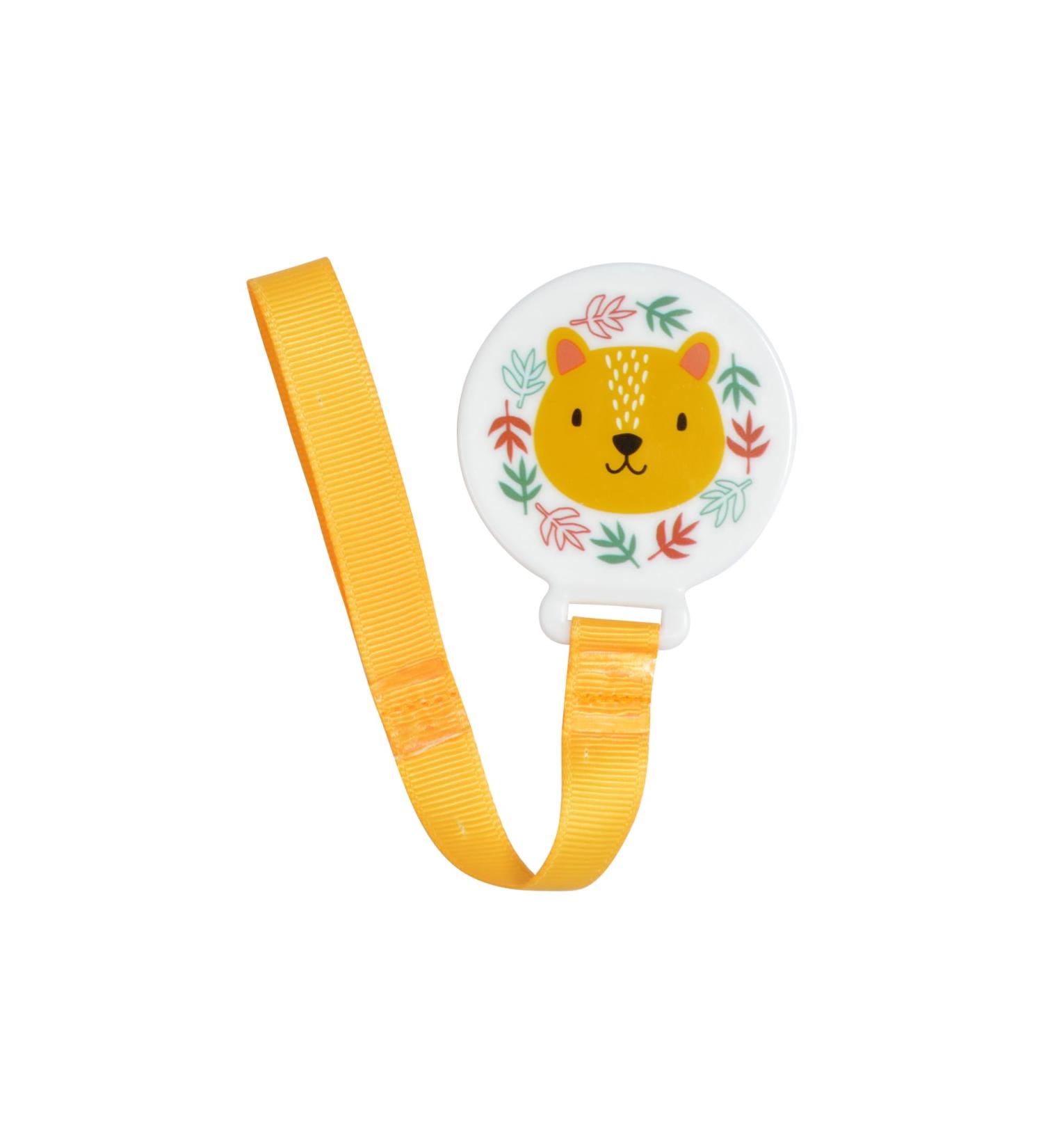 BEBE DOUCEUR pacifier chain with clip diameter 5 cm leopard savannah