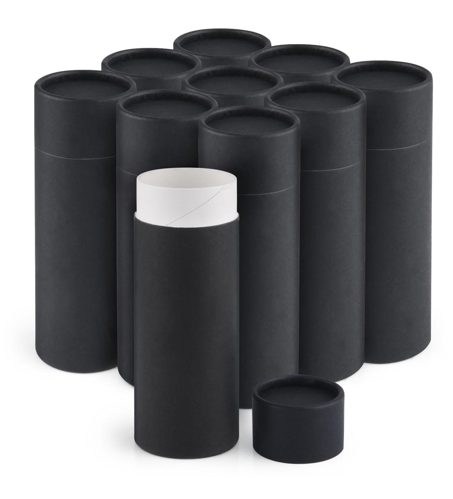 Furnido 10 Pcs 2 oz Cardboard Deodorant Containers Push-Up Style Top-Fill Empty Kraft Paperboard Tubes Lip Balm Containers Compostable Round Body Lotion Sticks Tube DIY Homemade Lip Balm Holder Black - Buy Online on GoSupps.com
