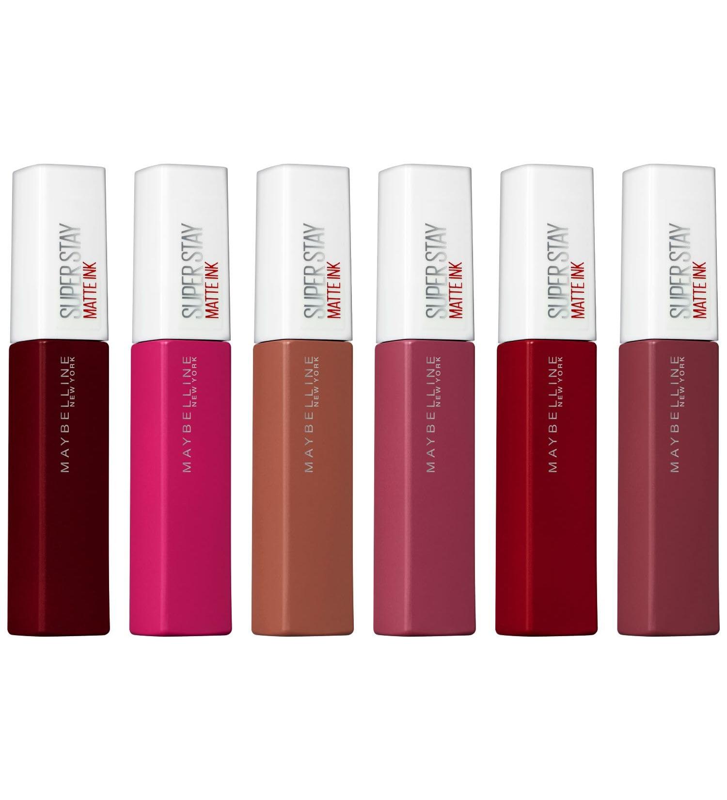 Maybelline New York Super Stay Matte Ink Lipsticks in Six Different Shades 6 x 5 ml - Buy Online on GoSupps.com