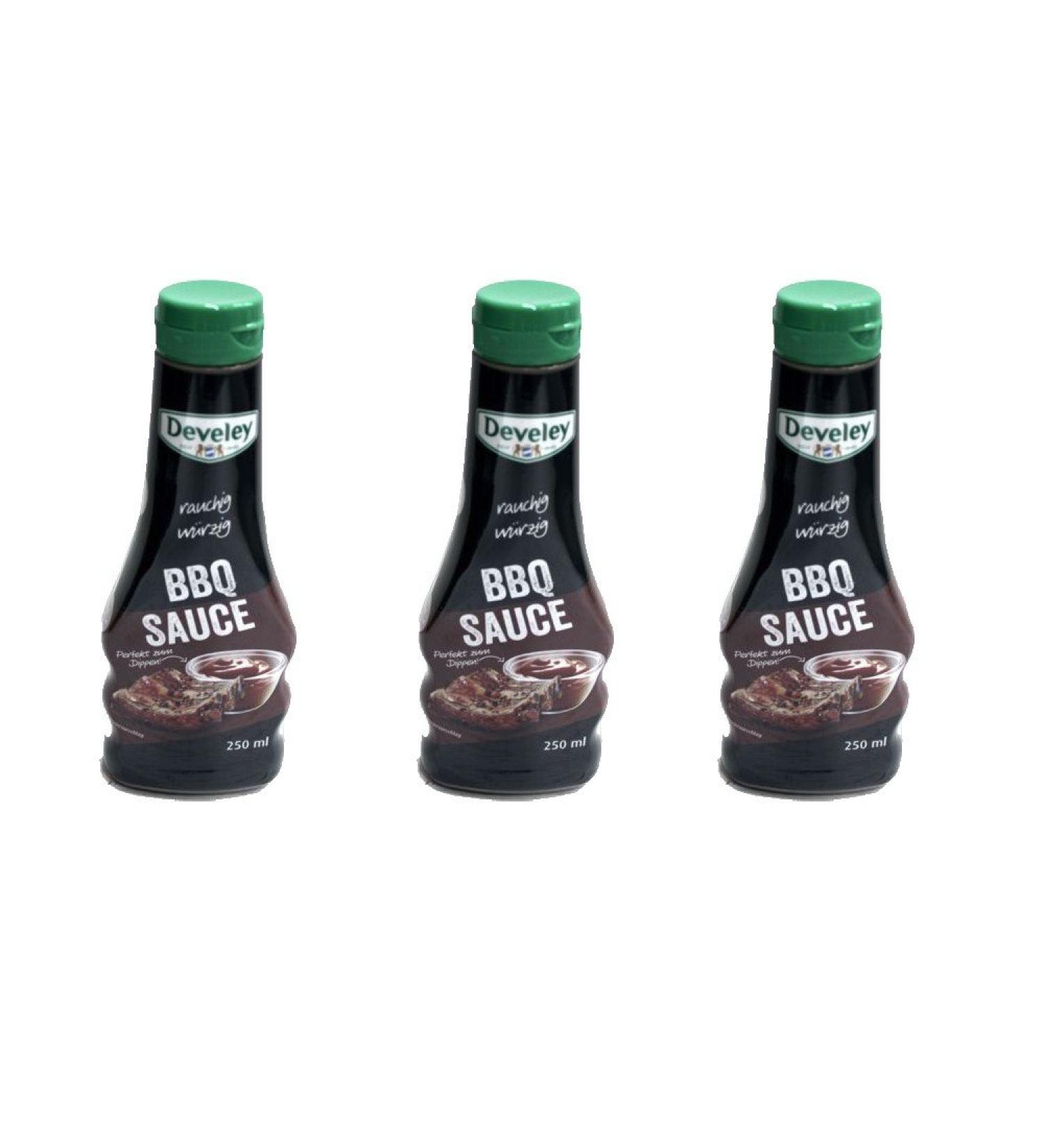 Develey Develey Set of 3 smoky and spicy BBQ sauces (3 x 250ml bottles)