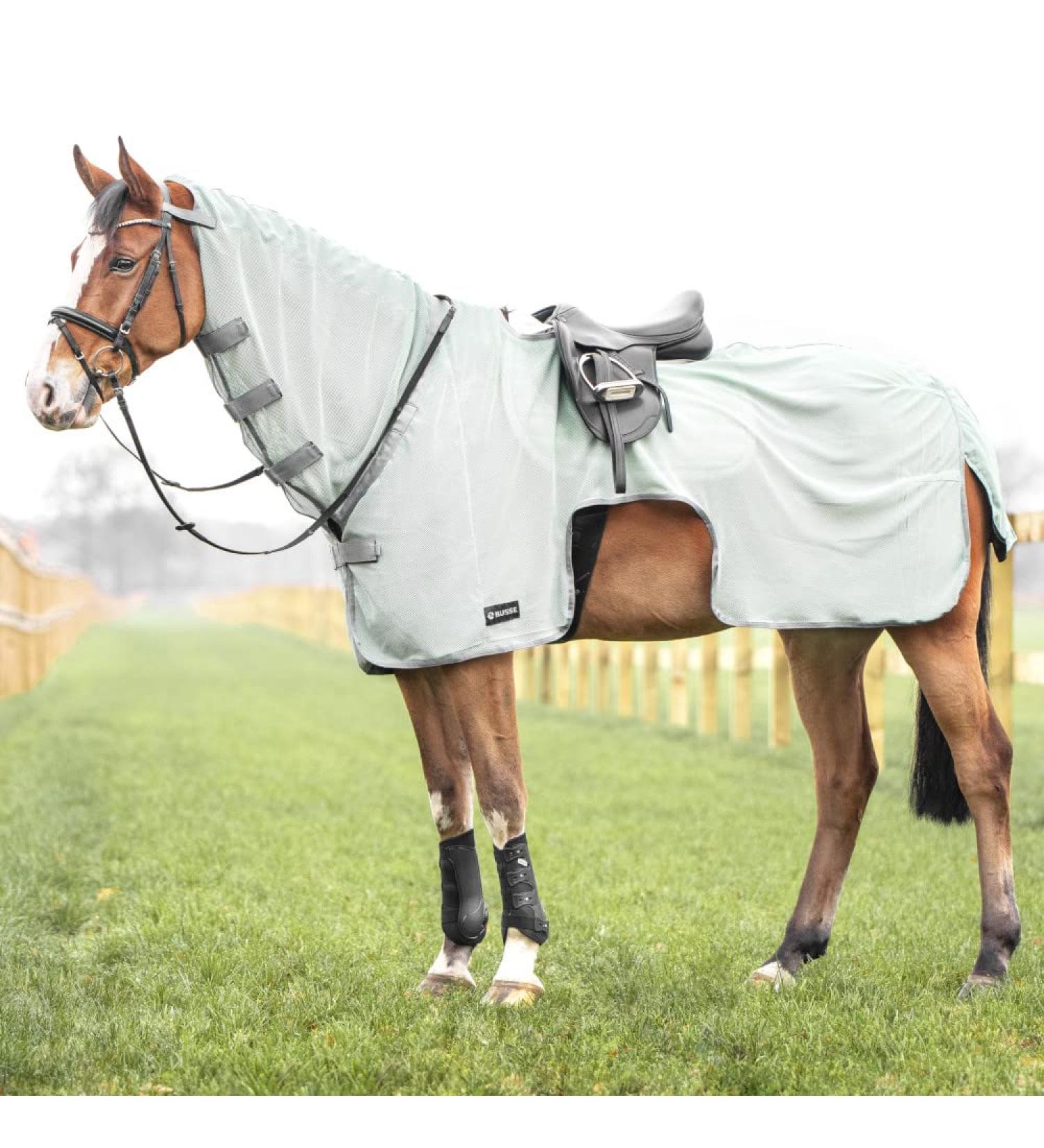 Busse Fly Riding Blanket Moskito III Navy with Neck Part 95 Smoke Green (Grey)