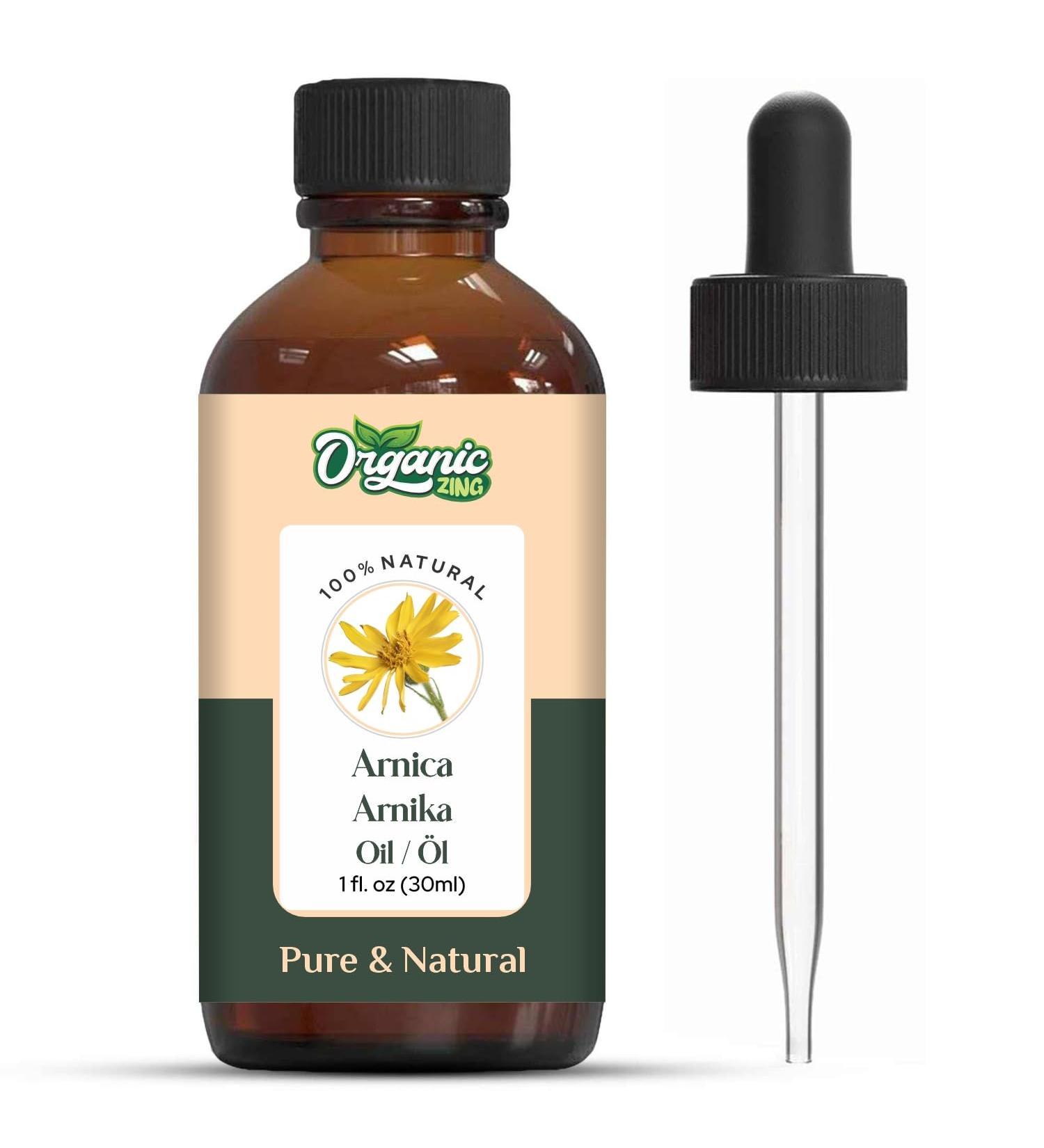  ORGANIC ZING Organic Zing Arnica (Arnica Montana) Oil | Pure & Natural Essential Oil for Skincare Hair Care & Massage - 30ml/30ml - Buy Online on GoSupps.com