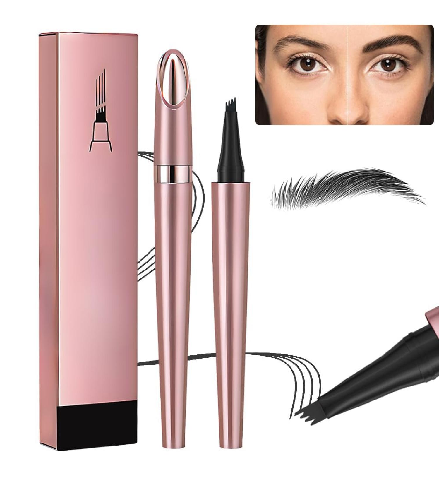 Magic Eyebrow Pencil - 2024 New 3D Waterproof Microblading Eyebrow Pencil Contouring Pen - Natural Long-Lasting Fine Stroke Microblading 4 Tip Eyebrow Pencil (Black) - Buy Online on GoSupps.com