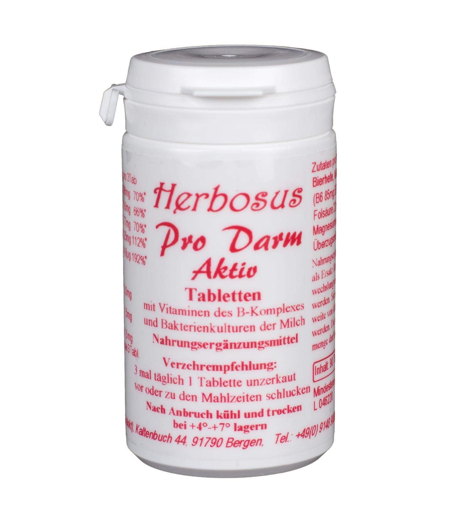 Pro Darm Aktiv Tablets | Herbosus | Lactic Acid Bacteria & B Vitamins for Gut Health | International Shipping - Buy Online on GoSupps.com