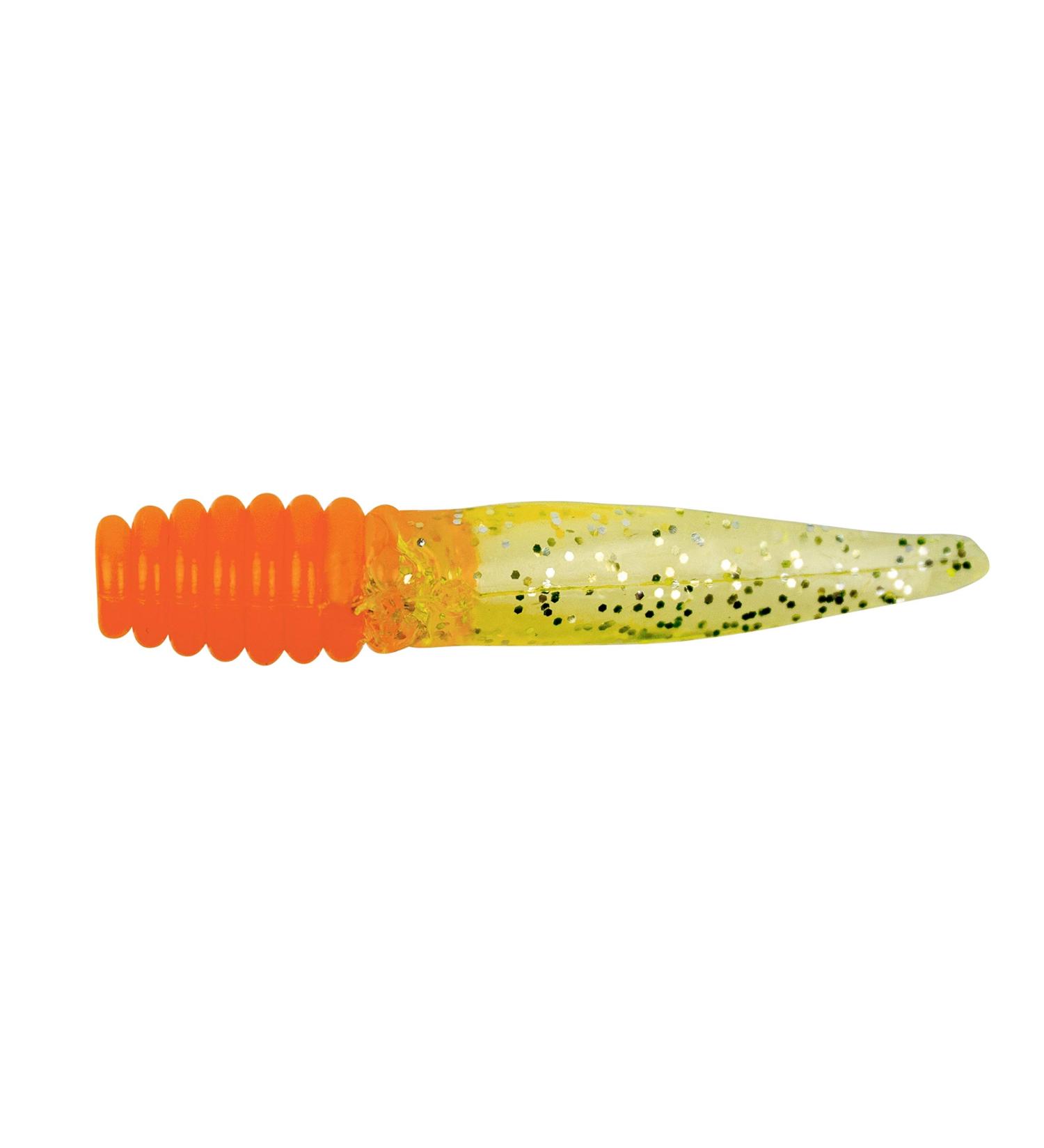 Bobby Garland Crappie Baits Slab Slay'R Soft Plastic Crappie Fishing Lure, Orange Chartreuse Silver, 2" 2" Orange Chartreuse Silver