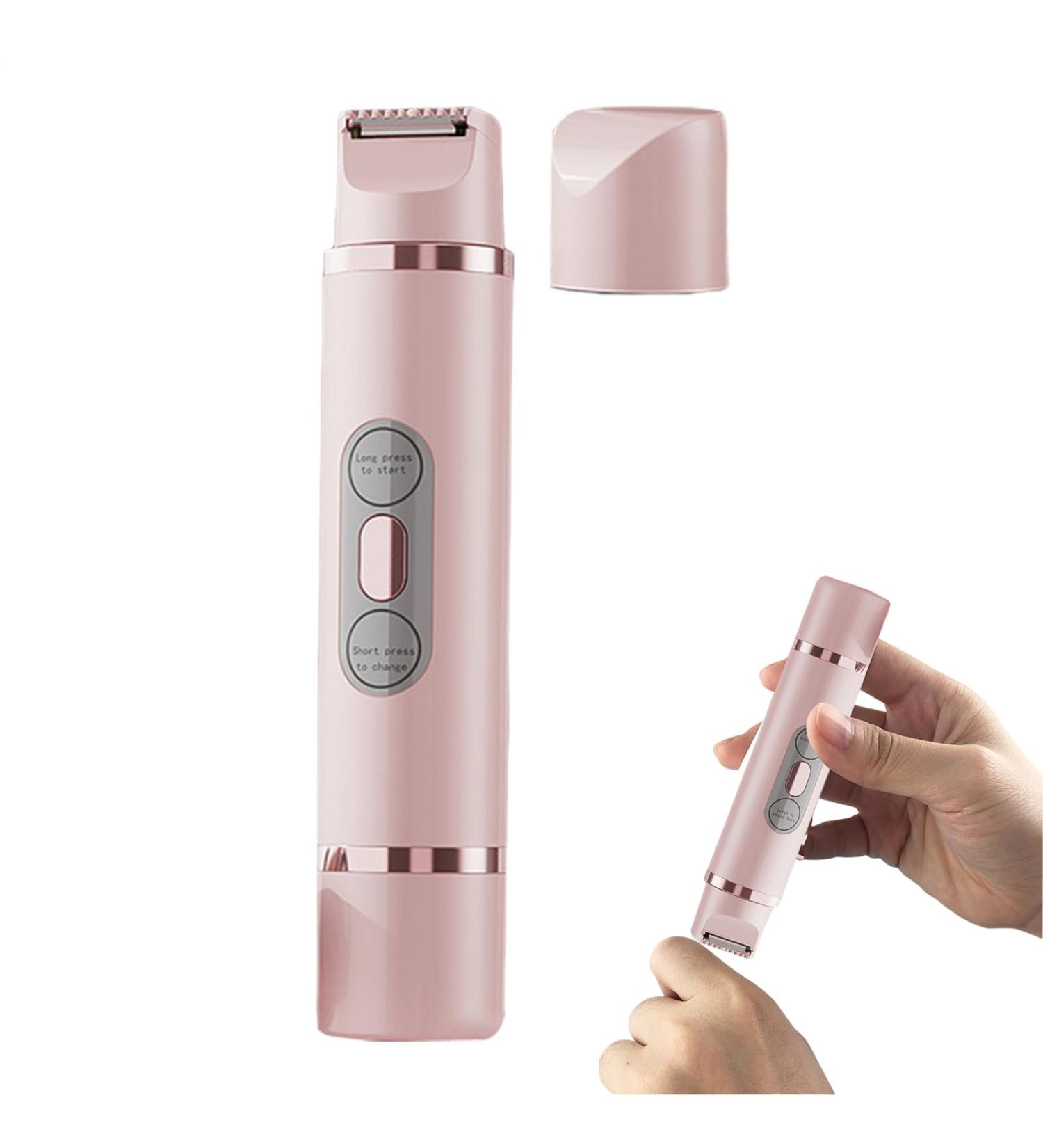 lectriques pour femmes Retrait sans douleur tondeuse pour corps imperm able rasoir double t te | Rasoir pour bikini pour jambes visage aisselles pubis petites finitions Rose - Buy Online on GoSupps.com