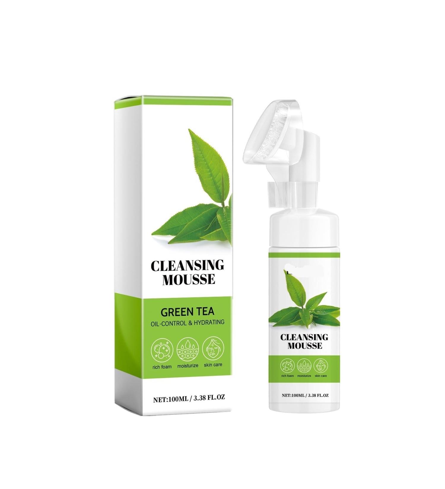 Mousse Nettoyante Au Th Vert - Nettoyant Visage Hydratant Contr le Du S bum Quotidien Rafra chissant Et Non Dess chant(1PCS) 1 g (Lot de 1) - Buy Online on GoSupps.com