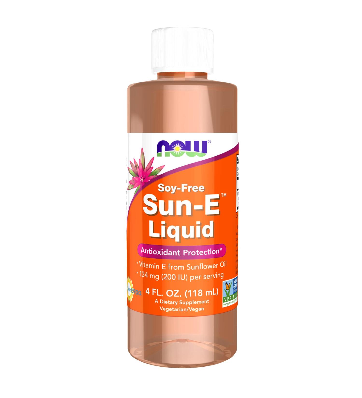 Now Foods Sun-E Liquid 4 fl oz | Vitamin E Supplement for Skin & Immune Support - Buy Online on GoSupps.com