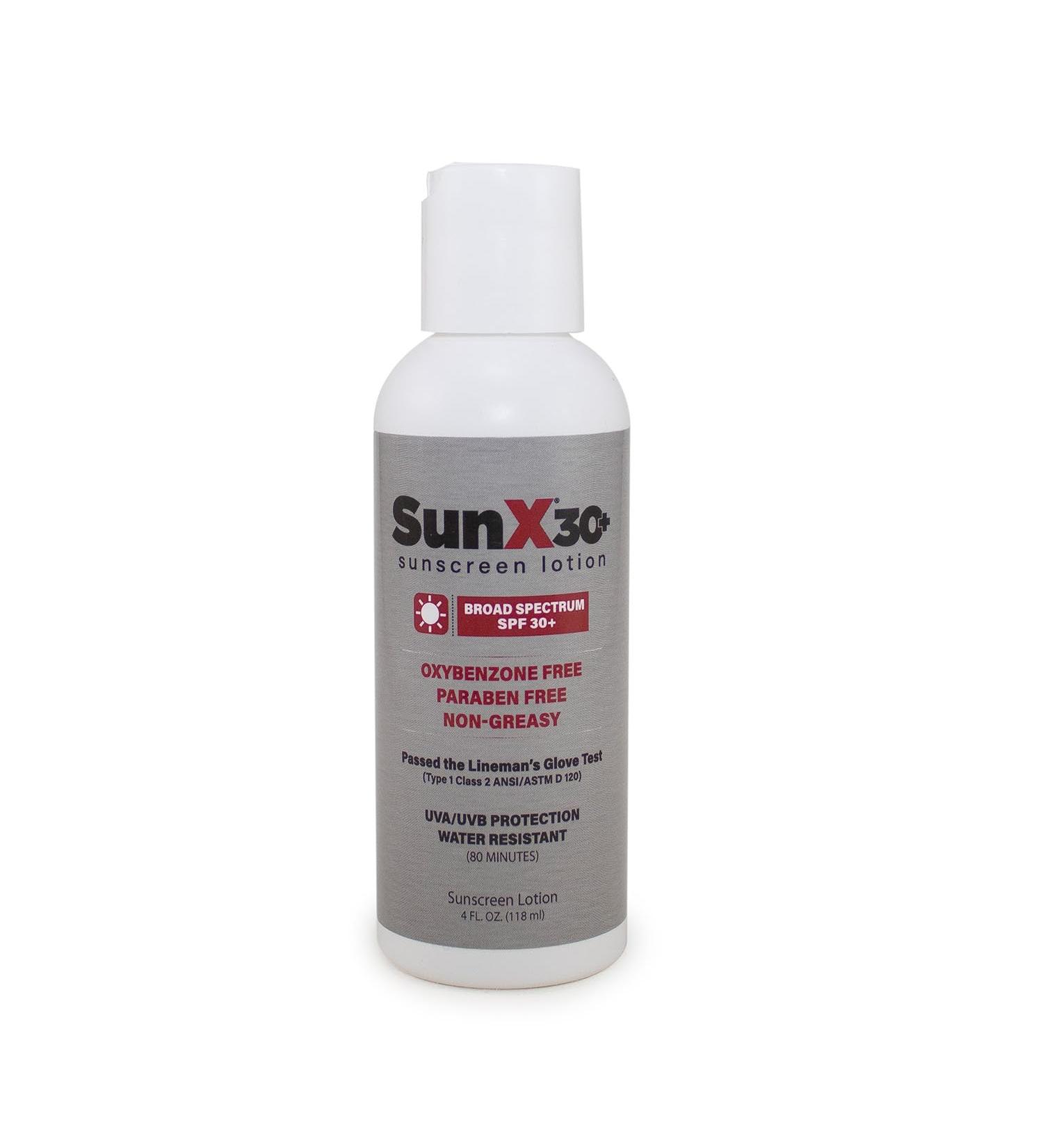 Sun X 30+ SPF Oil Free Sunscreen Lotion - Paraben & Oxybenzone Free Broad Spectrum UVA/UVB Protection Water & Sweat Resistant - 4oz Bottle - Buy Online on GoSupps.com