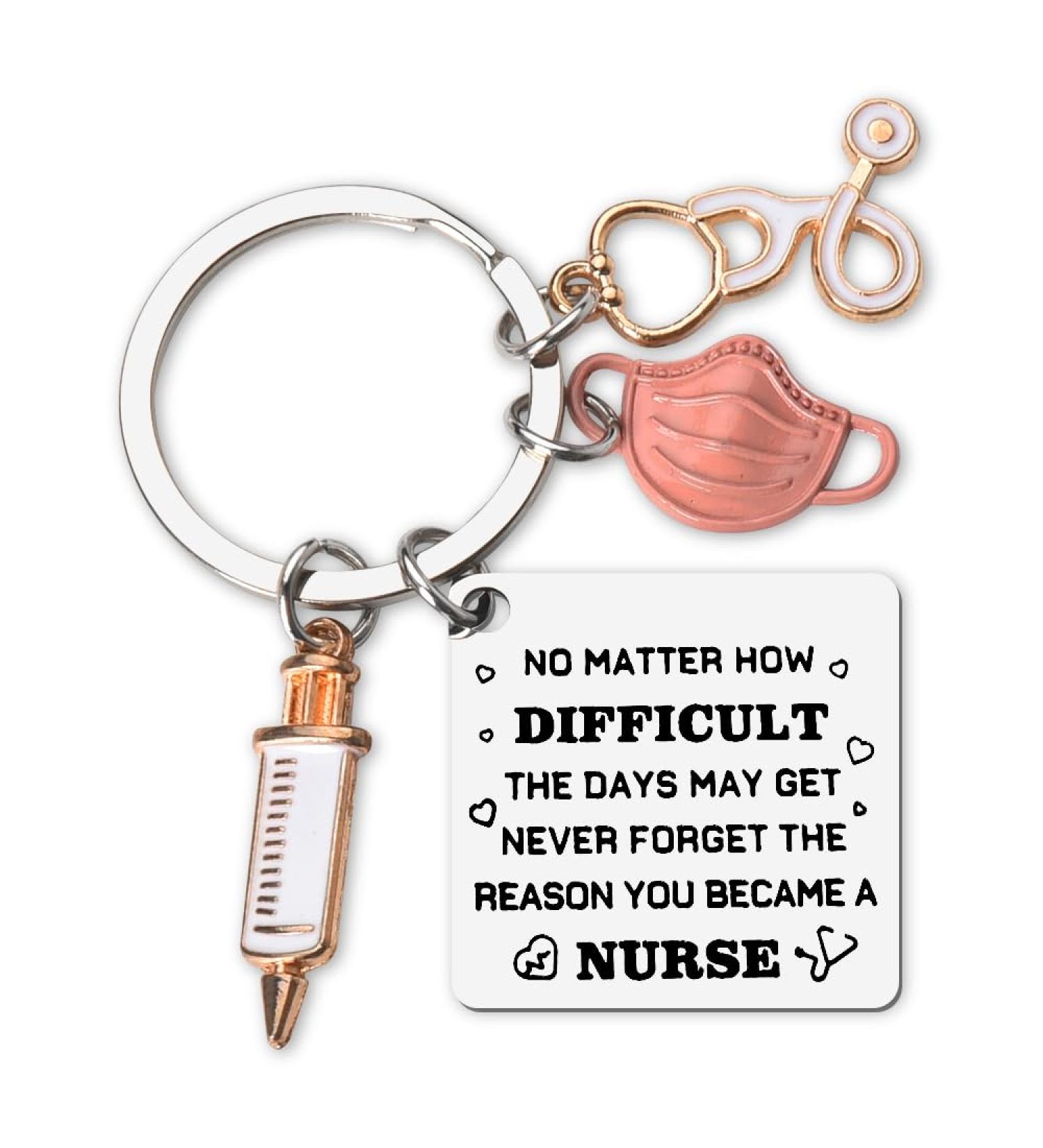 Guqqeuc Nurse Graduation Gifts - Stethoscope Syringe Keychain for Nurse Appreciation | Inspirational Gifts for Nursing Students & Practitioners - Buy Online on GoSupps.com