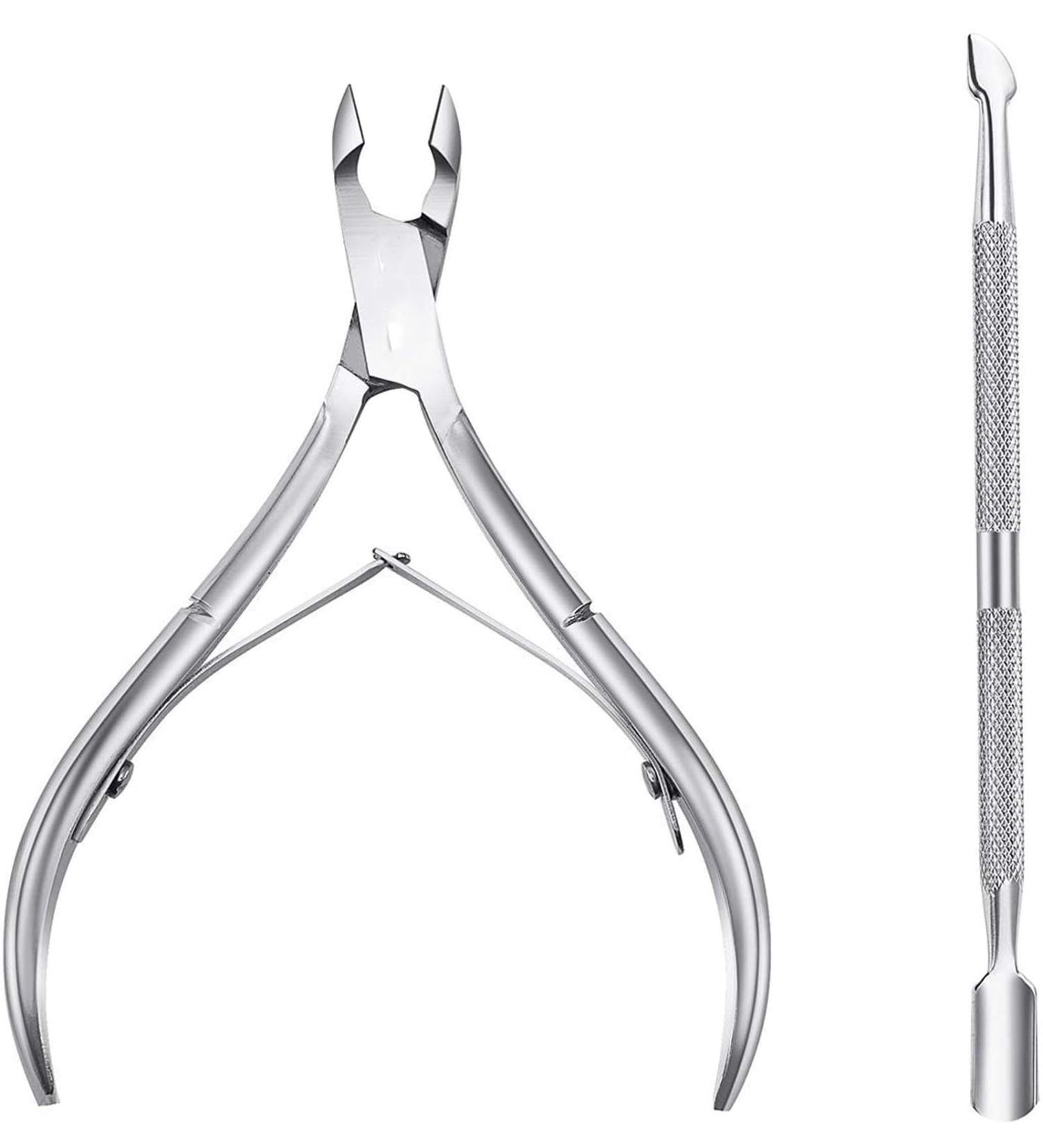 Faddy-1 Cuticle Nipper Set - Stainless Steel Cuticle Cutter Trimmer with Non-slip Handle and Pusher - Durable Clipper and Remover - Buy Online on GoSupps.com