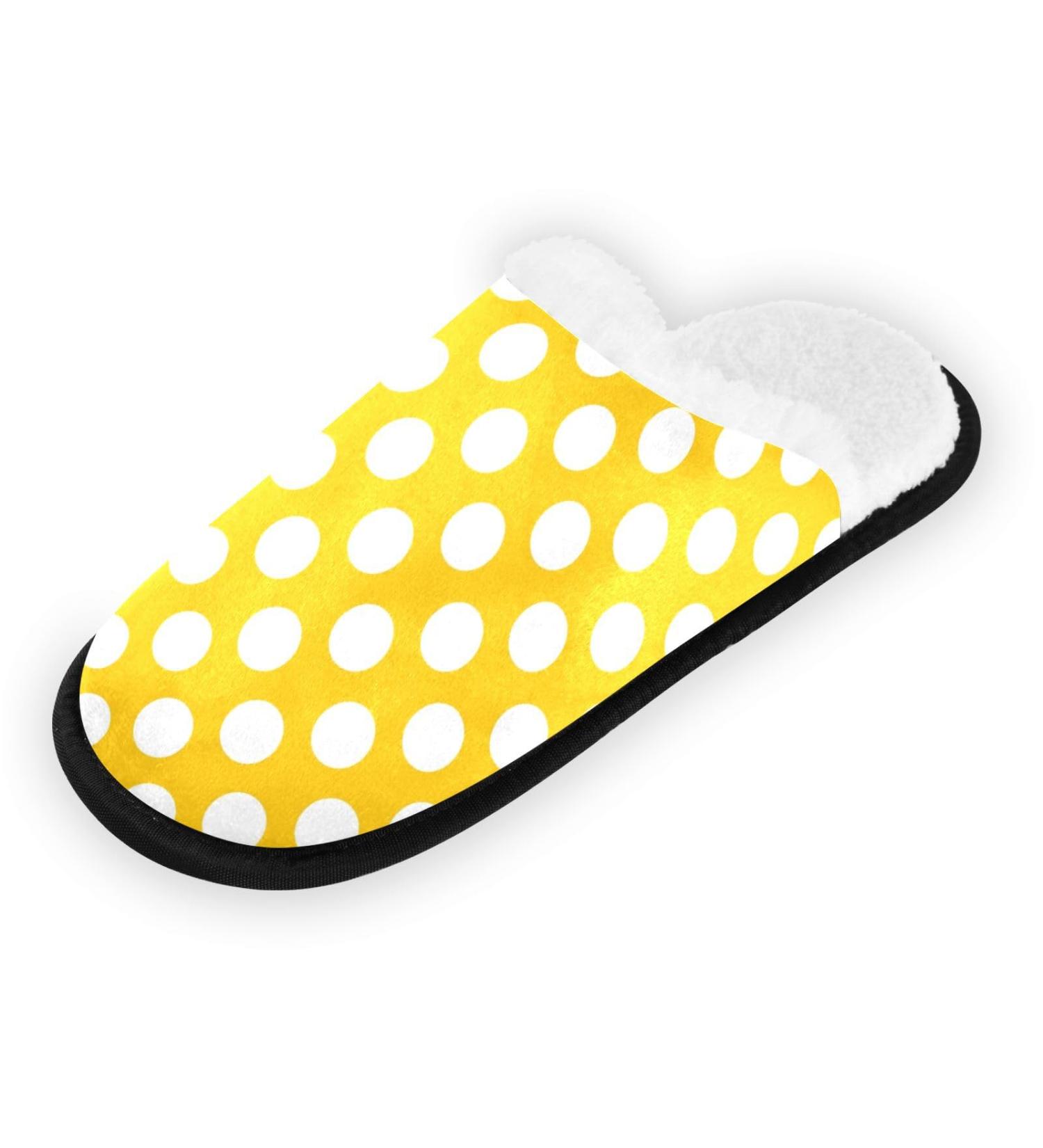 RPlife Spa Slippers - Green Watercolor Cactus & Multicolored Soft Slippers for Women | Comfortable House Guest Slippers in Large Yellow with White Dots - Buy Online on GoSupps.com