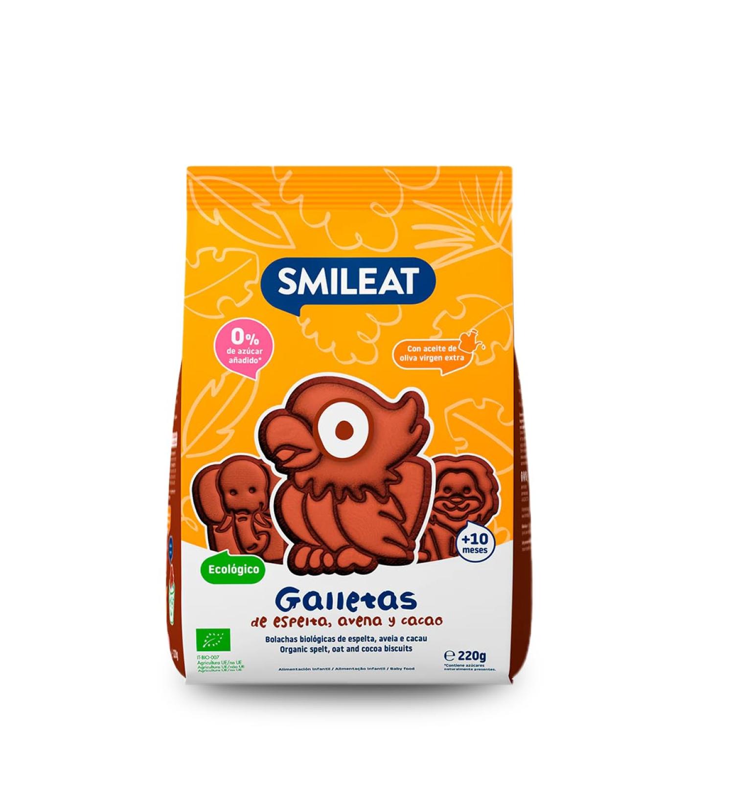  Smileat Smileat | Eco-Friendly Cocoa Oatmeal & Spelt Cookies | For 10 Months Babies | Cooked with Natural Ingredients | Perfect Alternative Snack or Healthy Snack | No Oil - Buy Online on GoSupps.com