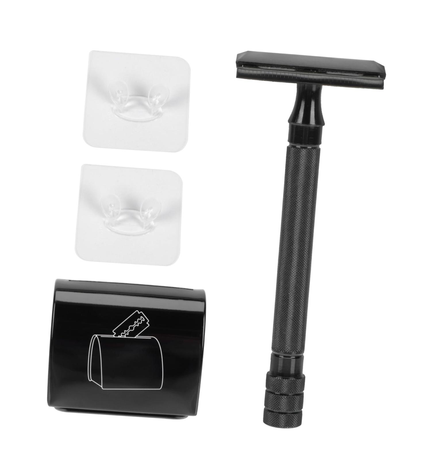 Vintage Manual Razor Set - Portable Double-Sided Safety Shaver for Professional Grooming | 1 Count Black - Buy Online on GoSupps.com