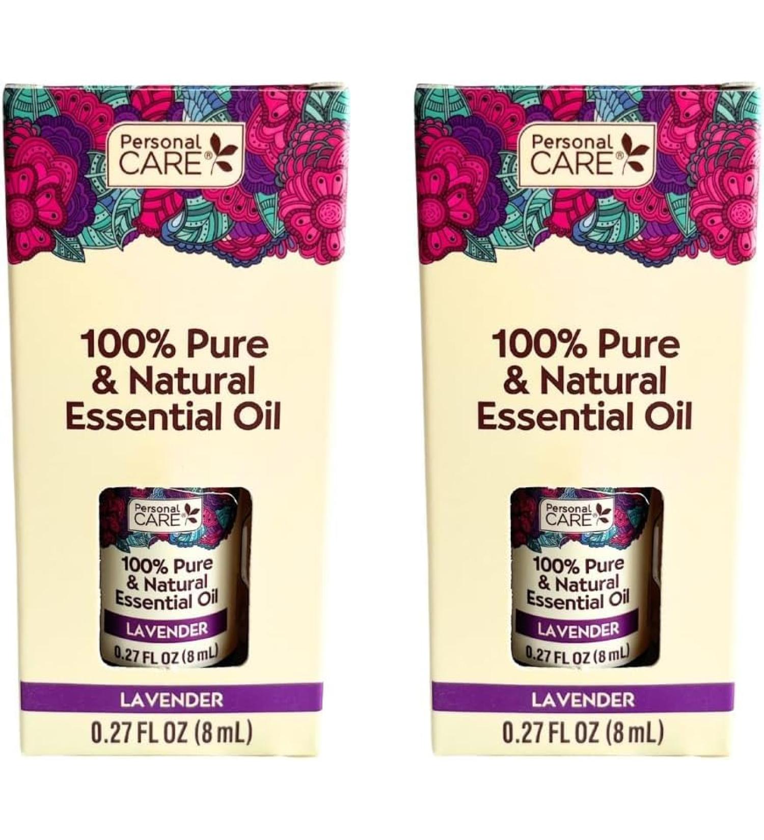 Personal Care 100% Pure & Natural Lavender Essential Oil 2 Pack 0.27 fl oz (8 mL) Each