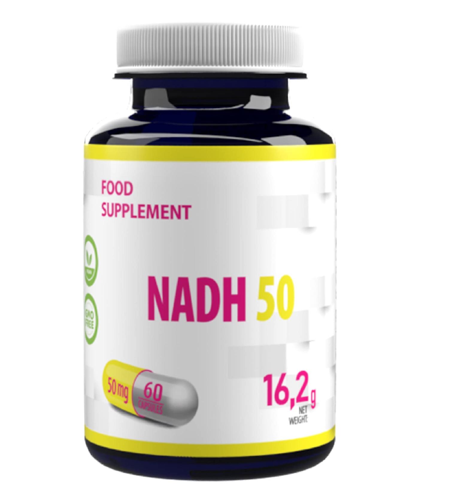 Hepatica NADH 50mg 60 Vegetable Capsules Tested by a Third Party Laboratory Gluten Free and GMO Free - Buy Online on GoSupps.com
