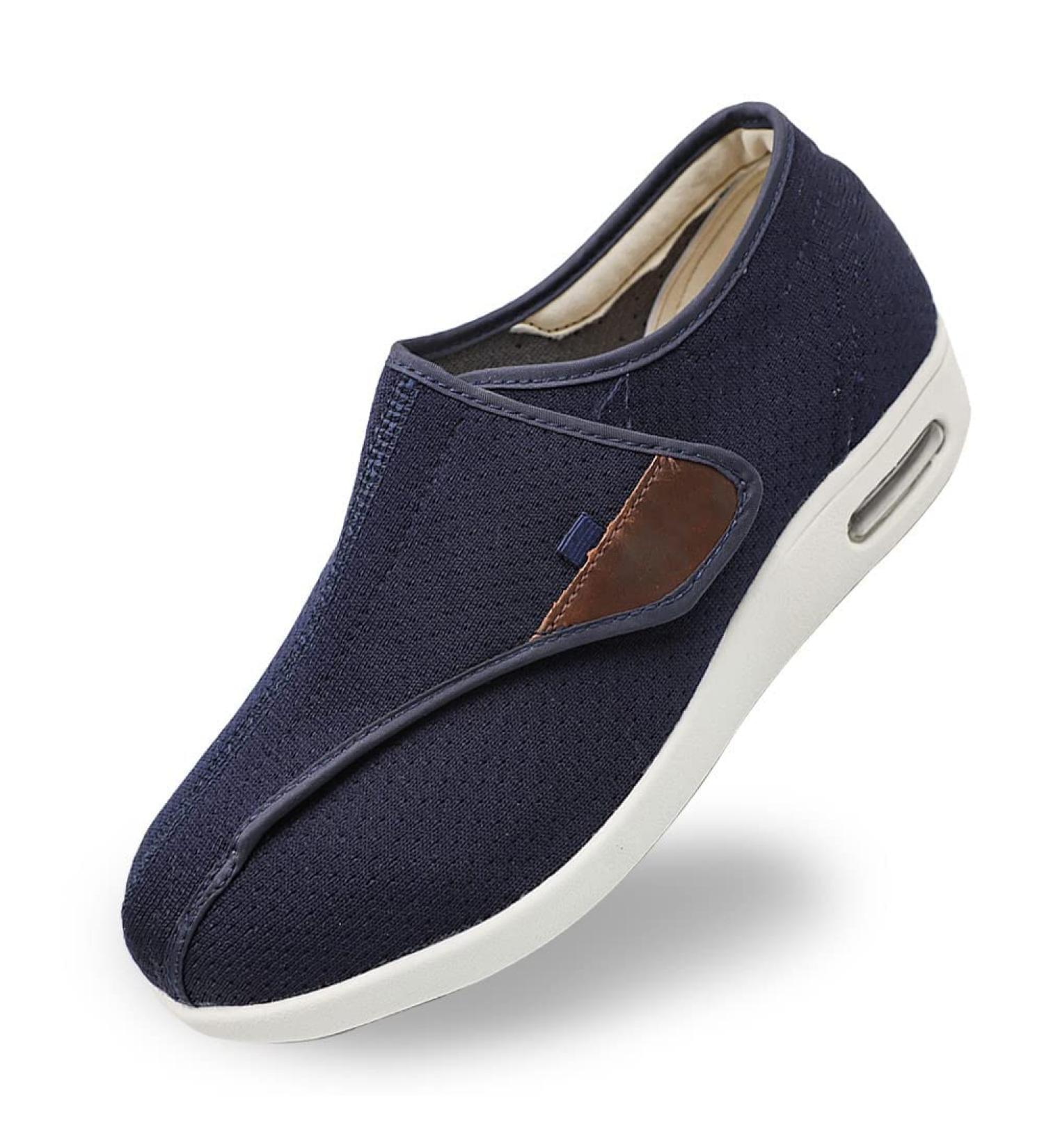 Orthoshoes Women's Diabetic Walking Shoes - Comfortable Support for Elderly with Swollen Feet | Lightweight Adjustable Strap Sneakers for Plantar Fasciitis - Navy, Size 7 - Buy Online on GoSupps.com