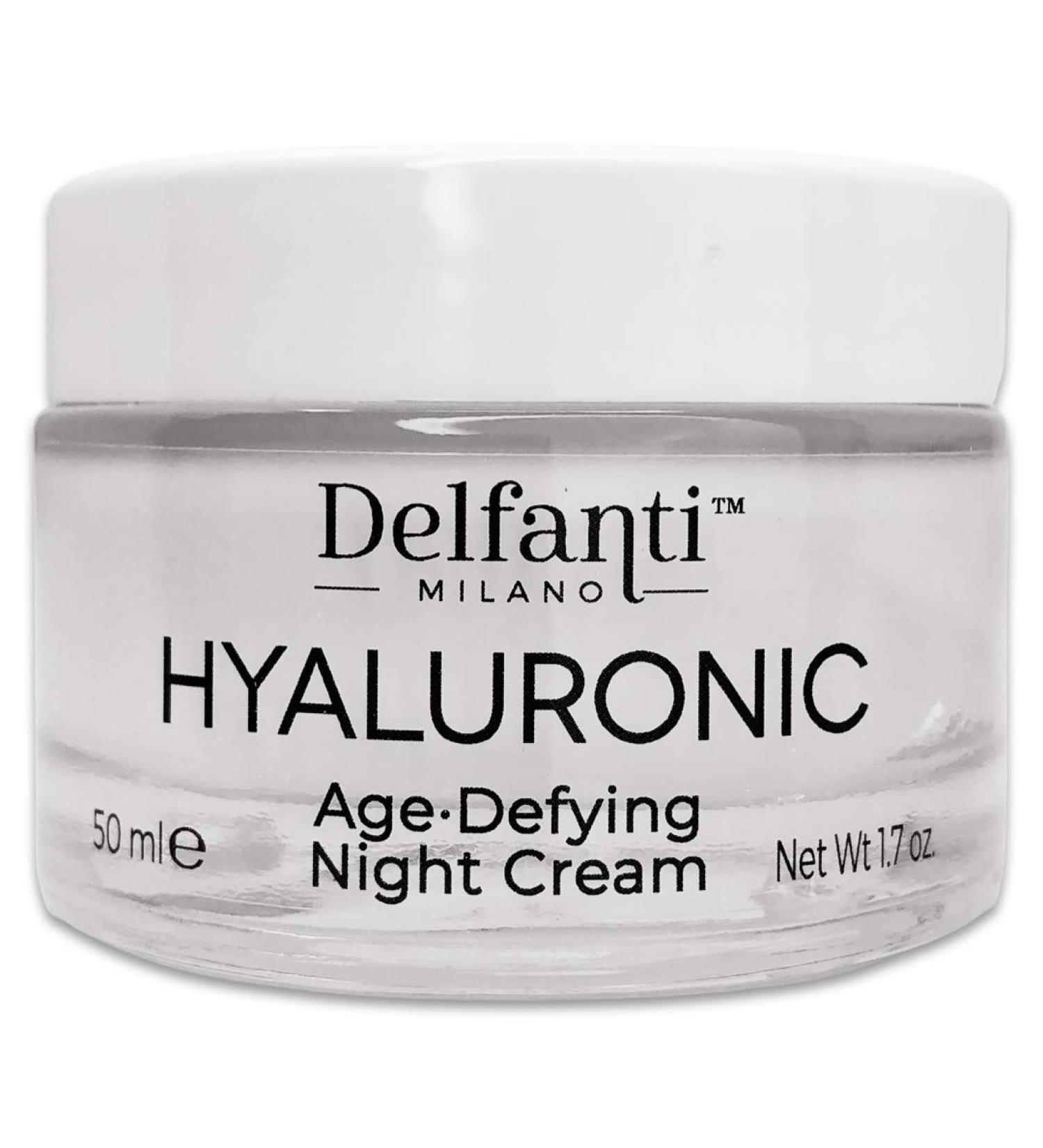 Delfanti Milano Hyaluronic Age Defying Night Cream - Face & Neck Moisturizer - Made in Italy - International Shipping Available - Buy Online on GoSupps.com
