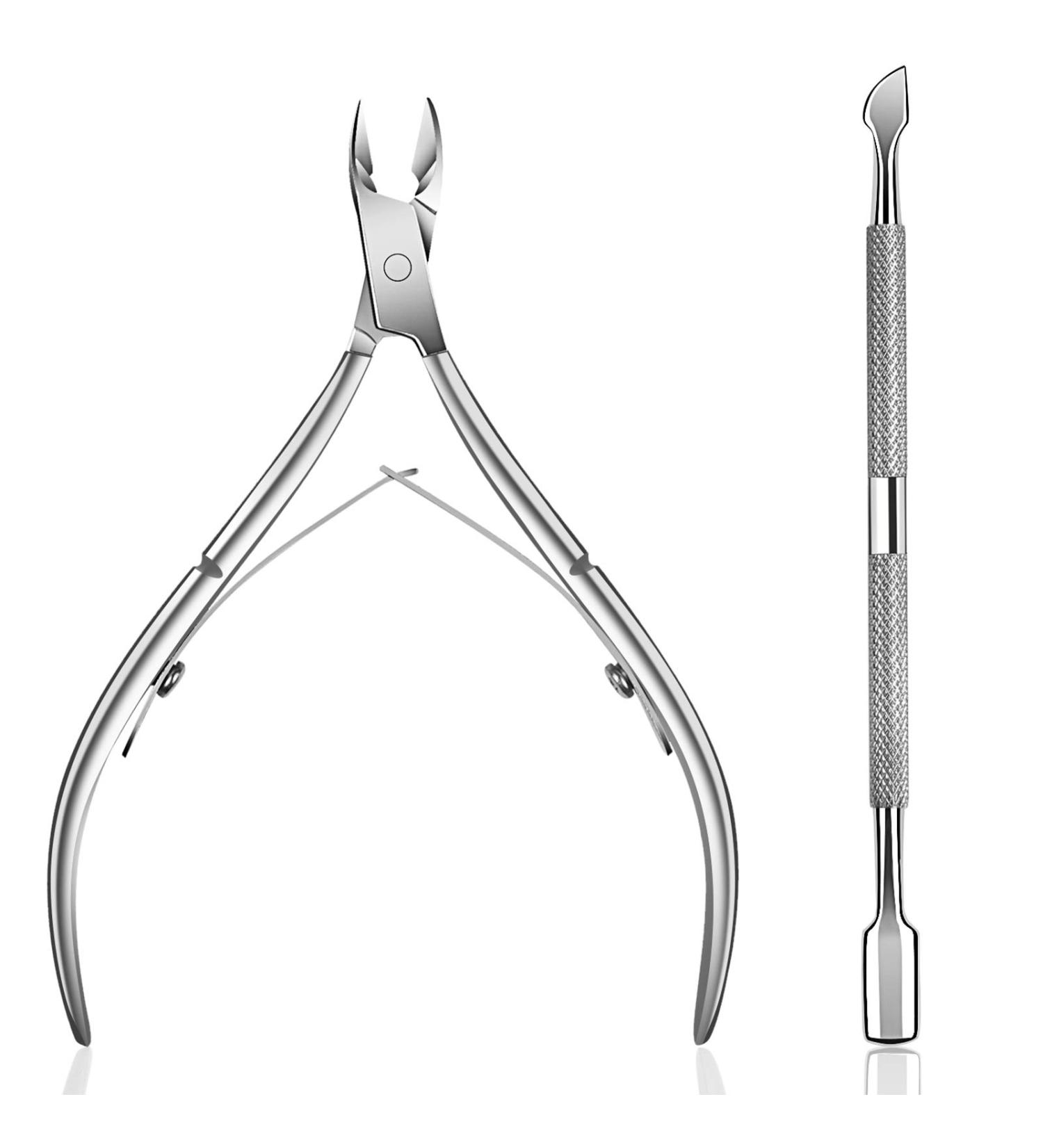Ejiubas Stainless Steel Cuticle Pusher & Nipper Set for Manicure/Pedicure - Buy Online on GoSupps.com