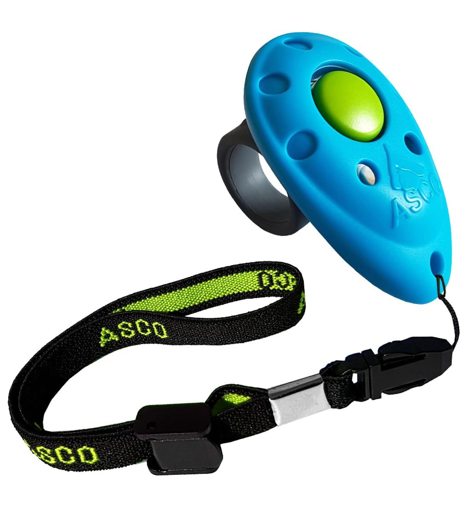 Asco Premium Finger Clicker for Dog Cat & Horse Training | Elastic Hand Loop | Professional Clicker | Blue AC04FA - International Shipping Available - Buy Online on GoSupps.com