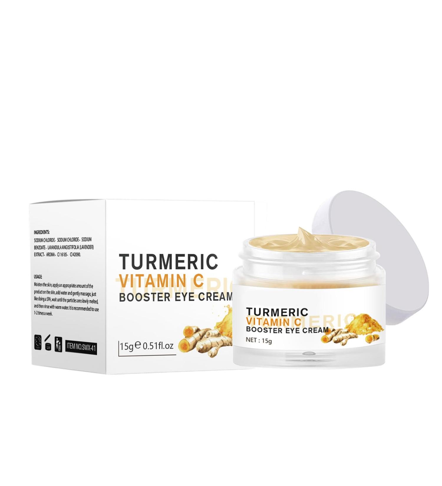 Turmeric Vitamin C Eye Cream Eye Cream For Dark Circles Puffiness Crows Feet and Under Eye Bags with Vitamin C & Hyaluronic Acid for Fine Lines & Wrinkles & Brighten All Skin Tones - Buy Online on GoSupps.com
