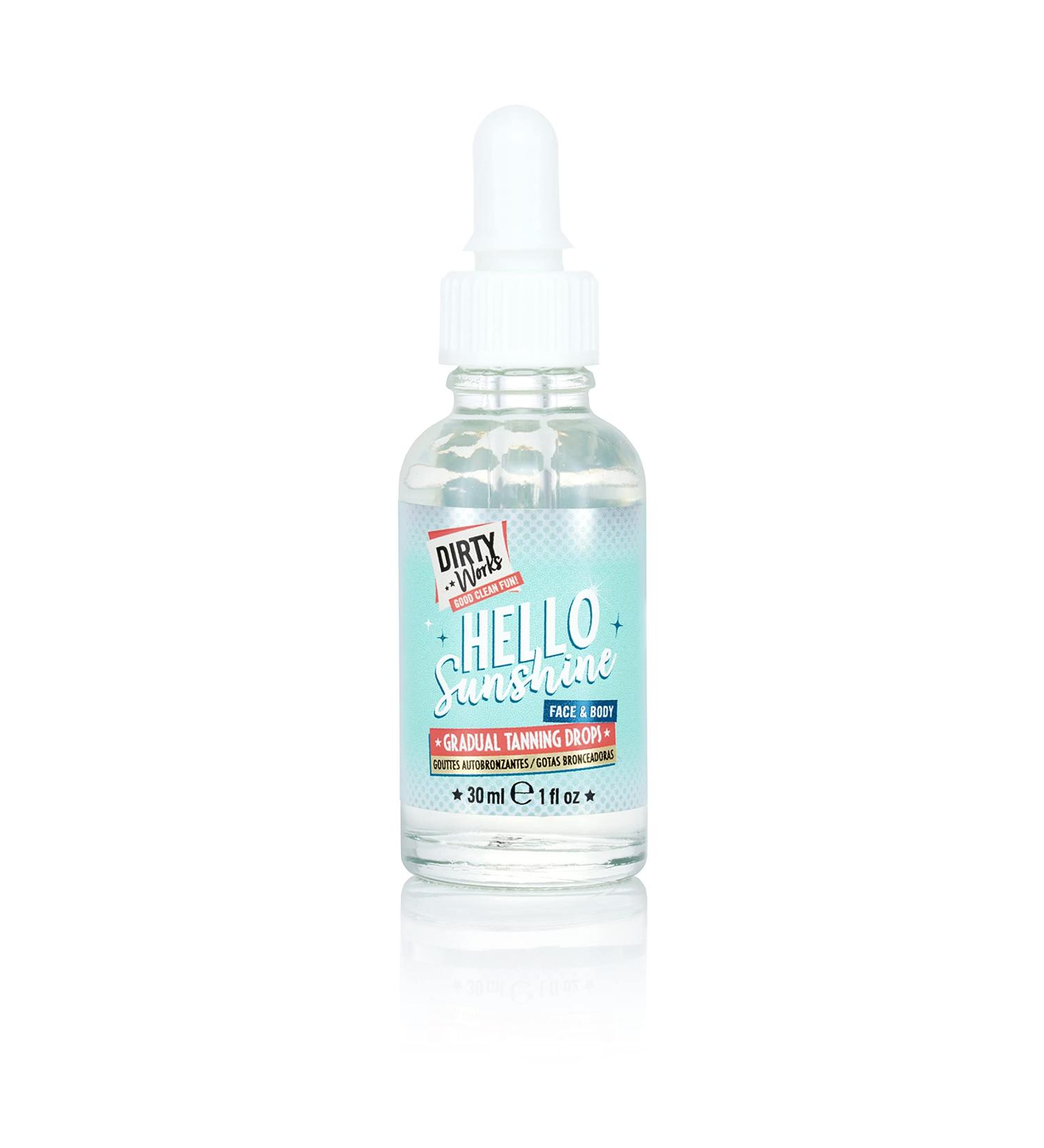 Discover Dirty Works Hello Sunshine Face & Body Gradual Tanning Drops - Natural Radiant Tan for All Skin Types | International Shipping Available - Buy Online on GoSupps.com