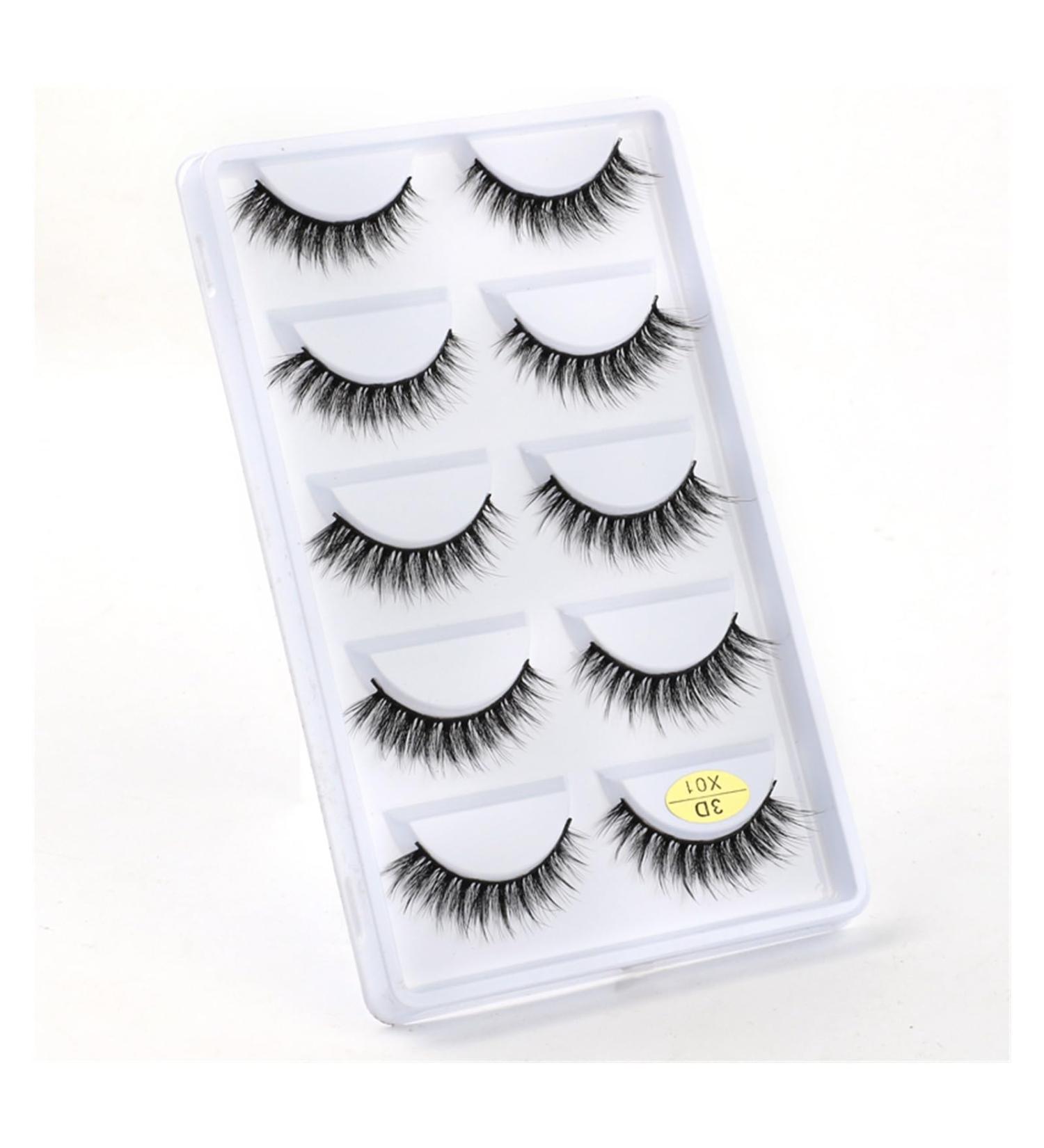 UAMOU 10/50/100 Boxes Mink Eyelashes Fluffy 3D Mink Lashes Makeup Natural Long Volume False Eyelashes Bulk Faux Cils Custom Cheerfully (Color : 5 Pairs X01 Size : 50 Boxes) - Buy Online on GoSupps.com