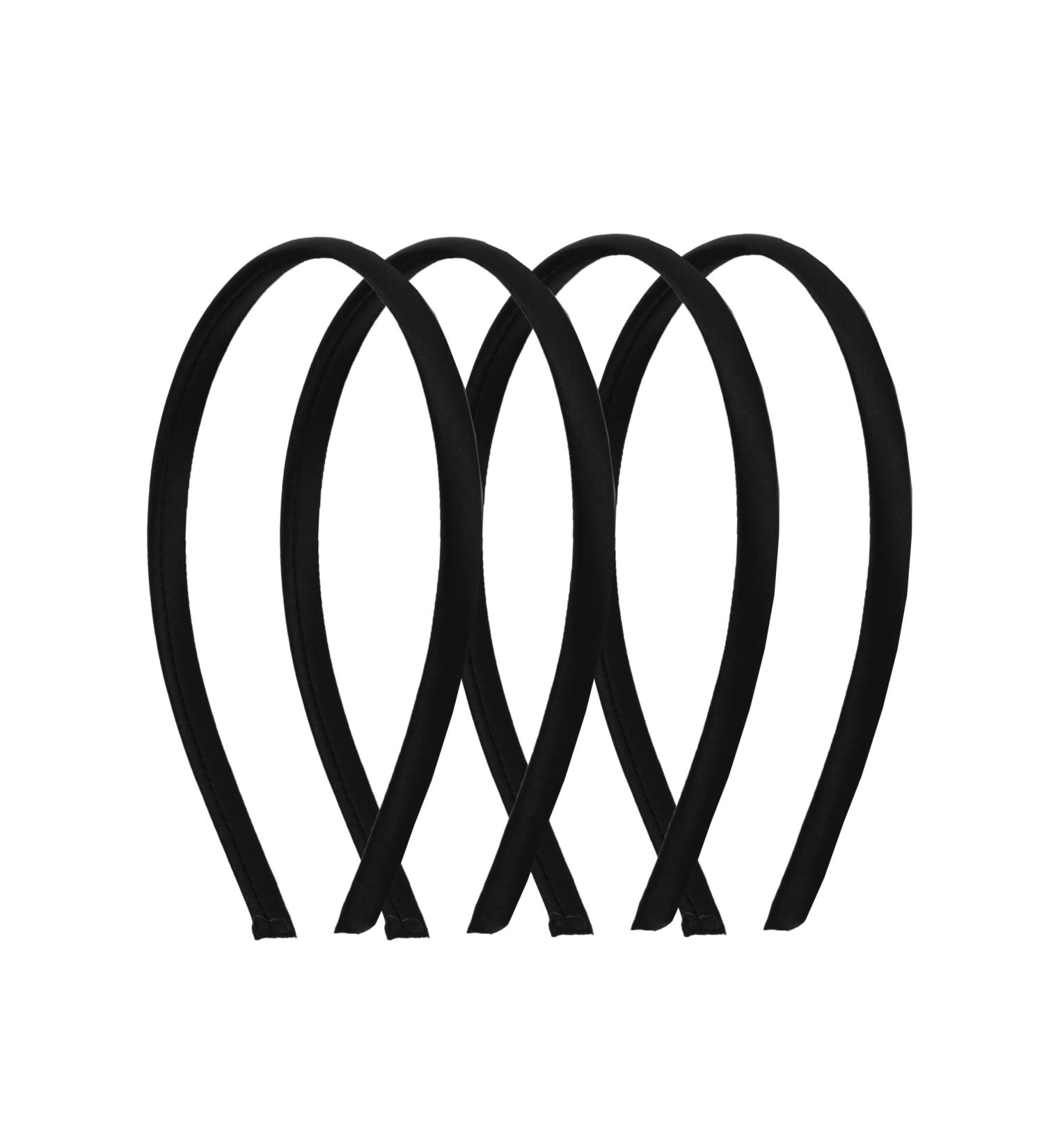 Motique Accessories Thin Satin Headbands for Women - 4 Pack Black - Buy Online on GoSupps.com