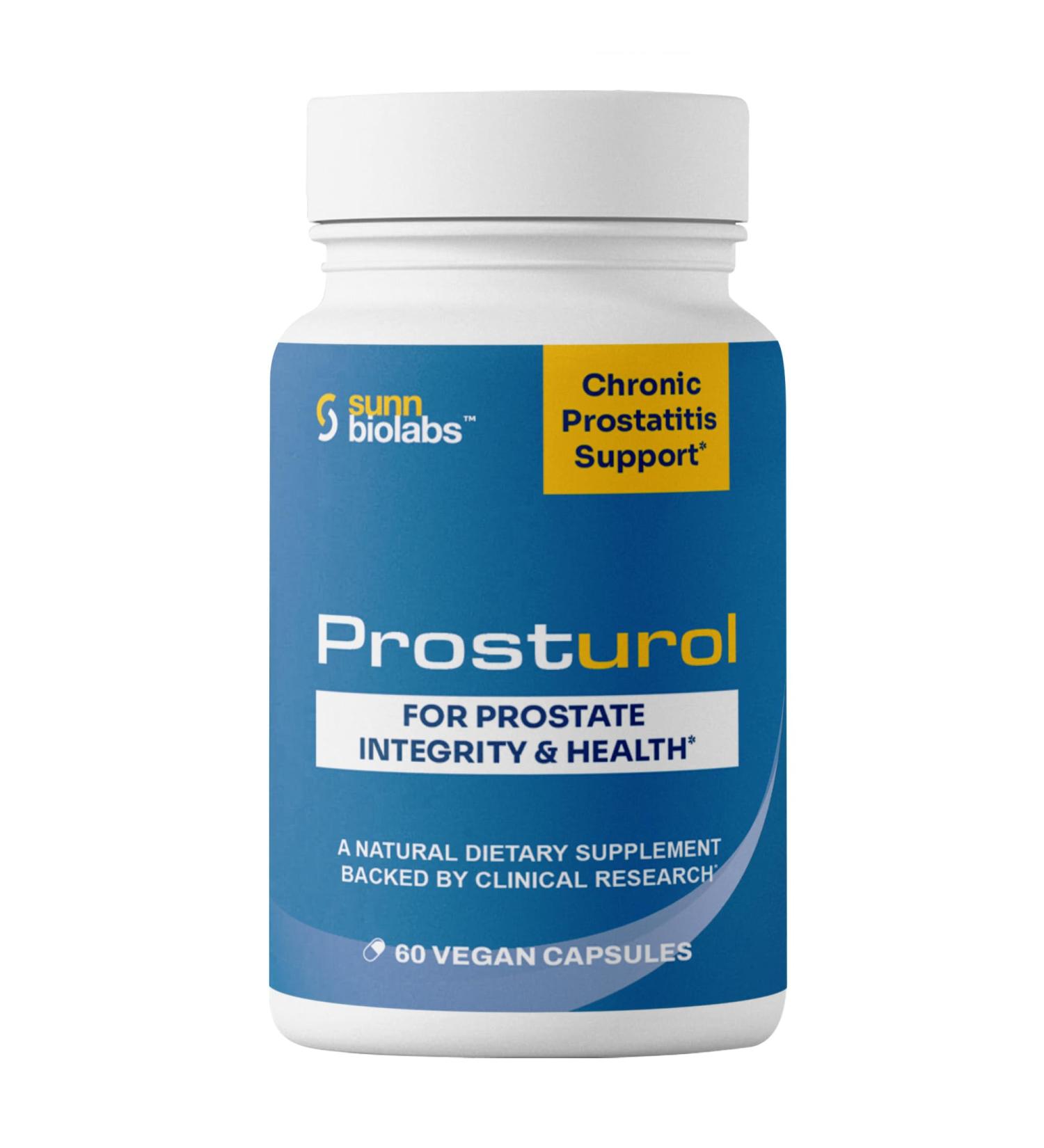 SUNN BIOLABS Prosturol | Prostatitis Treatment | CPPS | Extra Strength Discomfort Relief & Prostate Supplement for Men with Quercetin Saw Palmetto Enzymes for Pelvic Health - 60 Capsules - Buy Online on GoSupps.com
