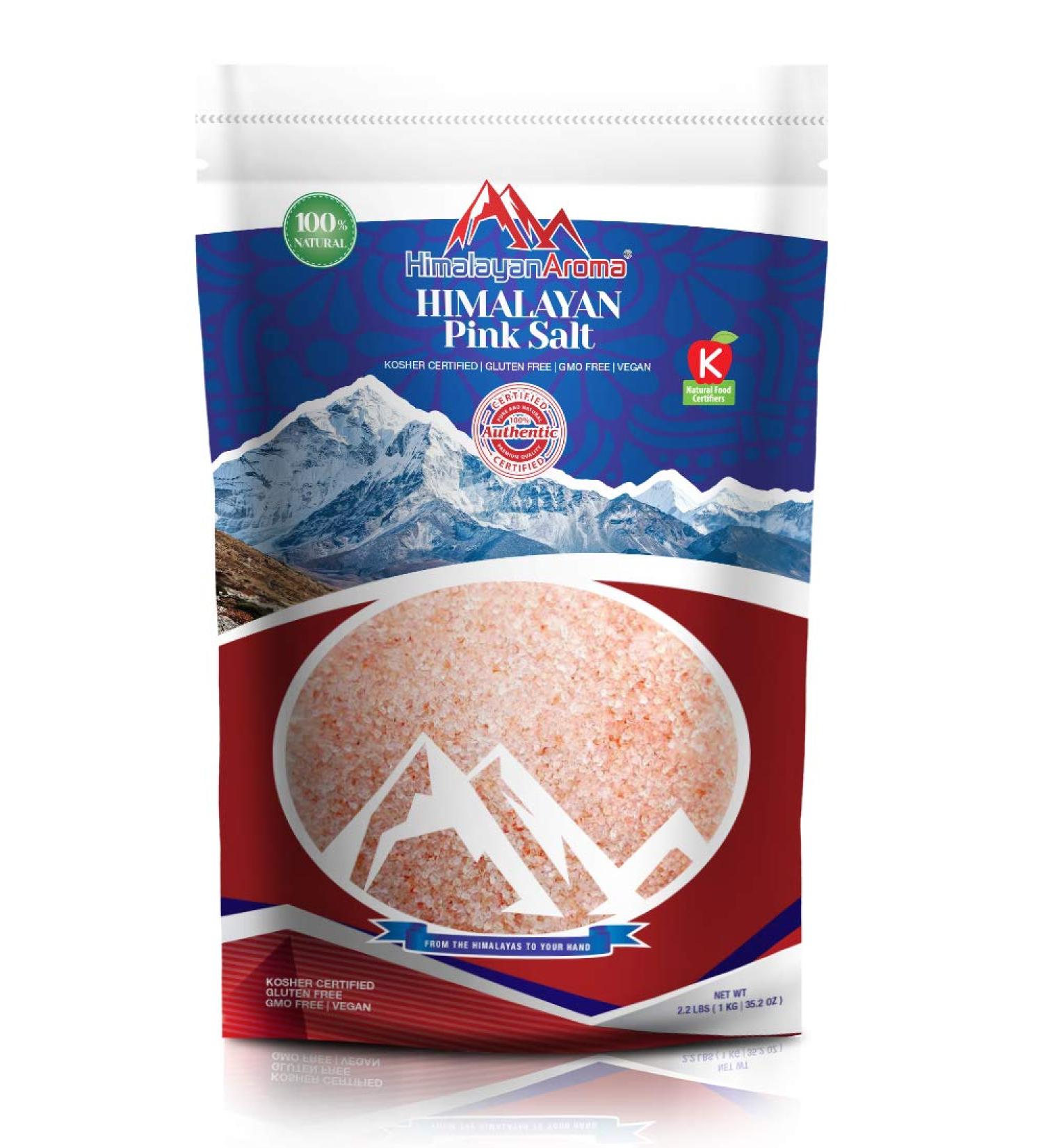 Gourmet Himalayan Pink Salt 2.2 lbs - Fine Grain Sea Salt with Essential Minerals & Nutrients - Kosher Certified Resealable Bag - 2.2 Pounds - Buy Online on GoSupps.com