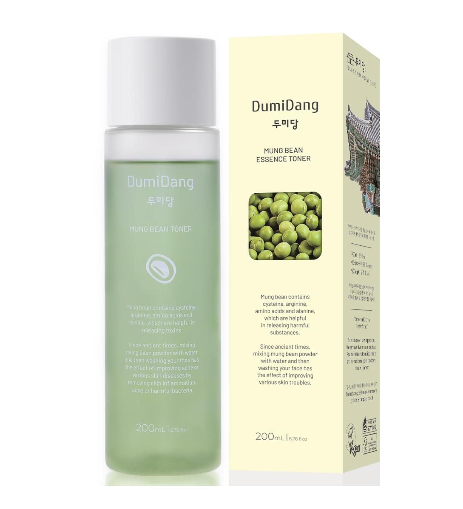 Mung Bean Essence Toner - Hydrating Vegan Skincare | Korean Fermented Mung Bean Extract & 8 Bean Complex | 200mL - Buy Online on GoSupps.com