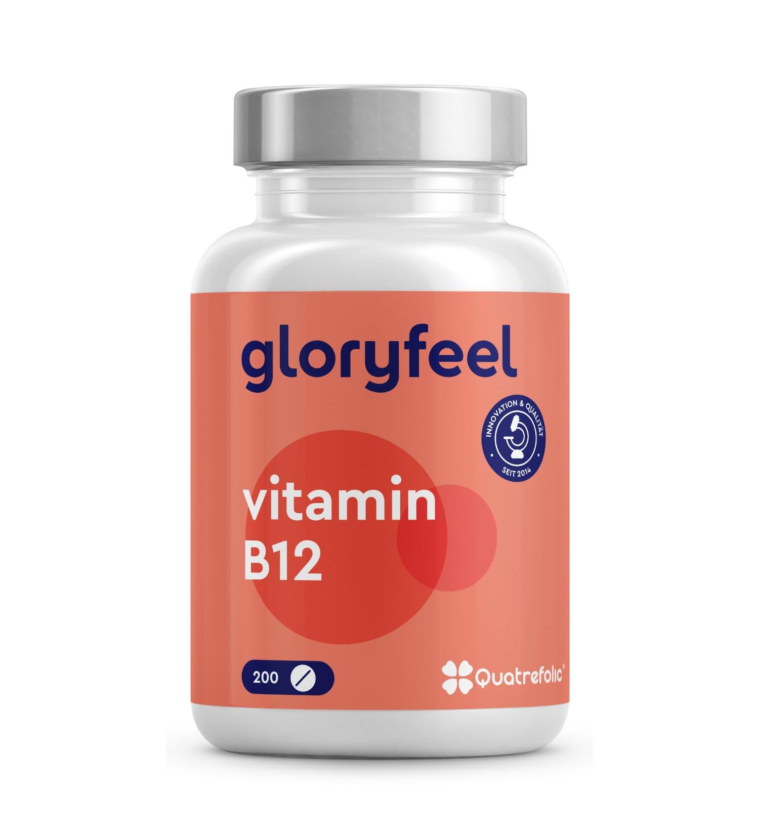 Premium Vegan Vitamin B12 Tablets (200 pcs) - Bioactive Forms + Folic Acid 5-MTHF - 500 g Pure B12 Daily Dose - Lab Tested & Additive-Free - International Shipping - Buy Online on GoSupps.com