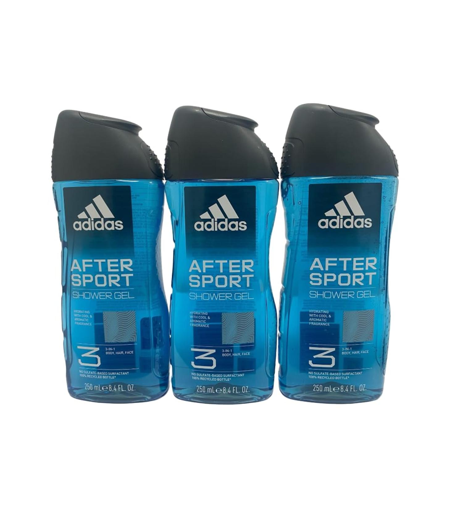 3 x ADIDAS Men shower gel AFTER SPORT 3in1 body hair and face 250 ml - Buy Online on GoSupps.com
