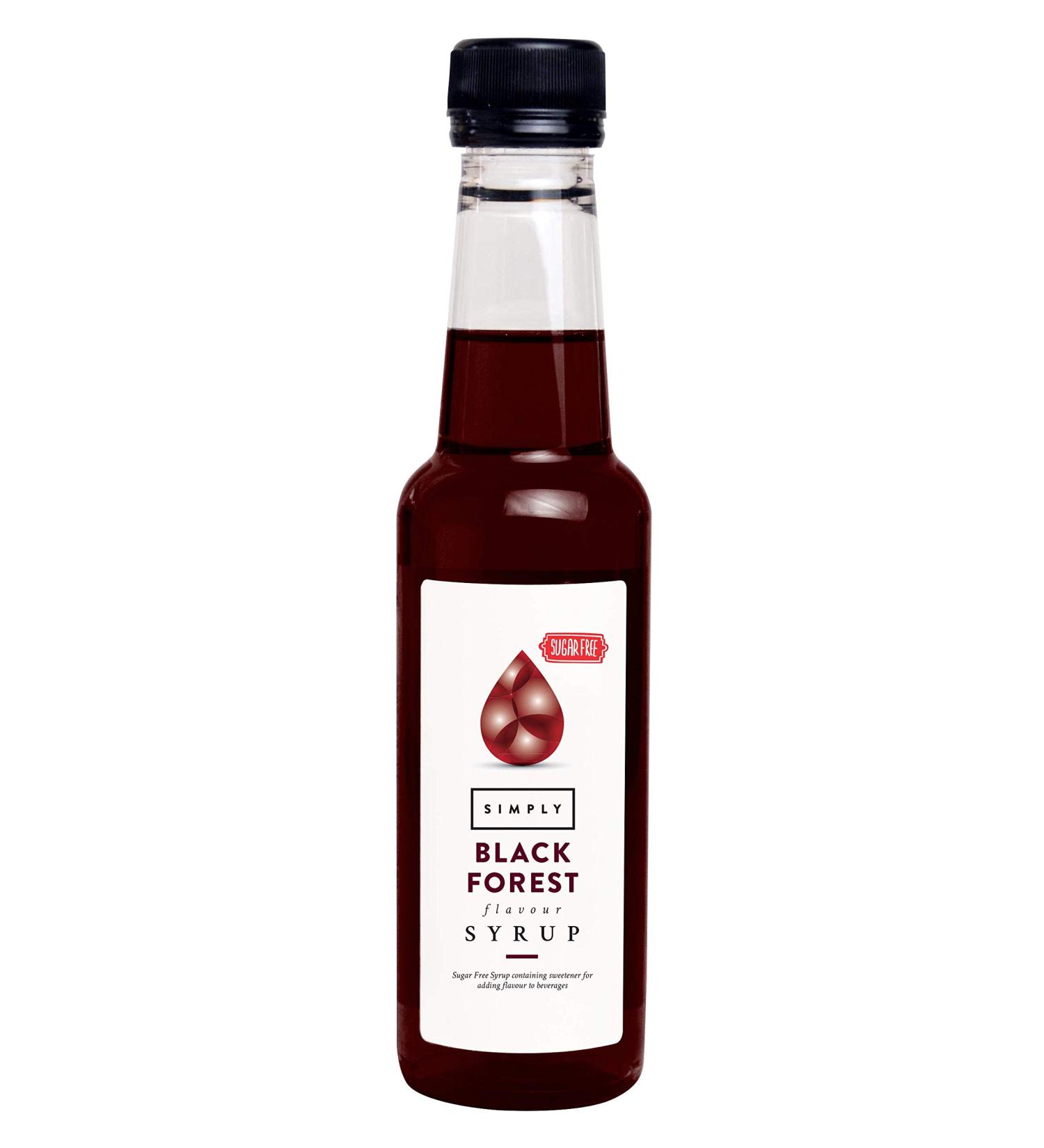 Simply Sugar Free Black Forest Syrup Low Calorie Vegan & Nut Free Flavoured Syrup for Coffee Cocktails & Baking (250ml) 250 ml (Pack of 1)