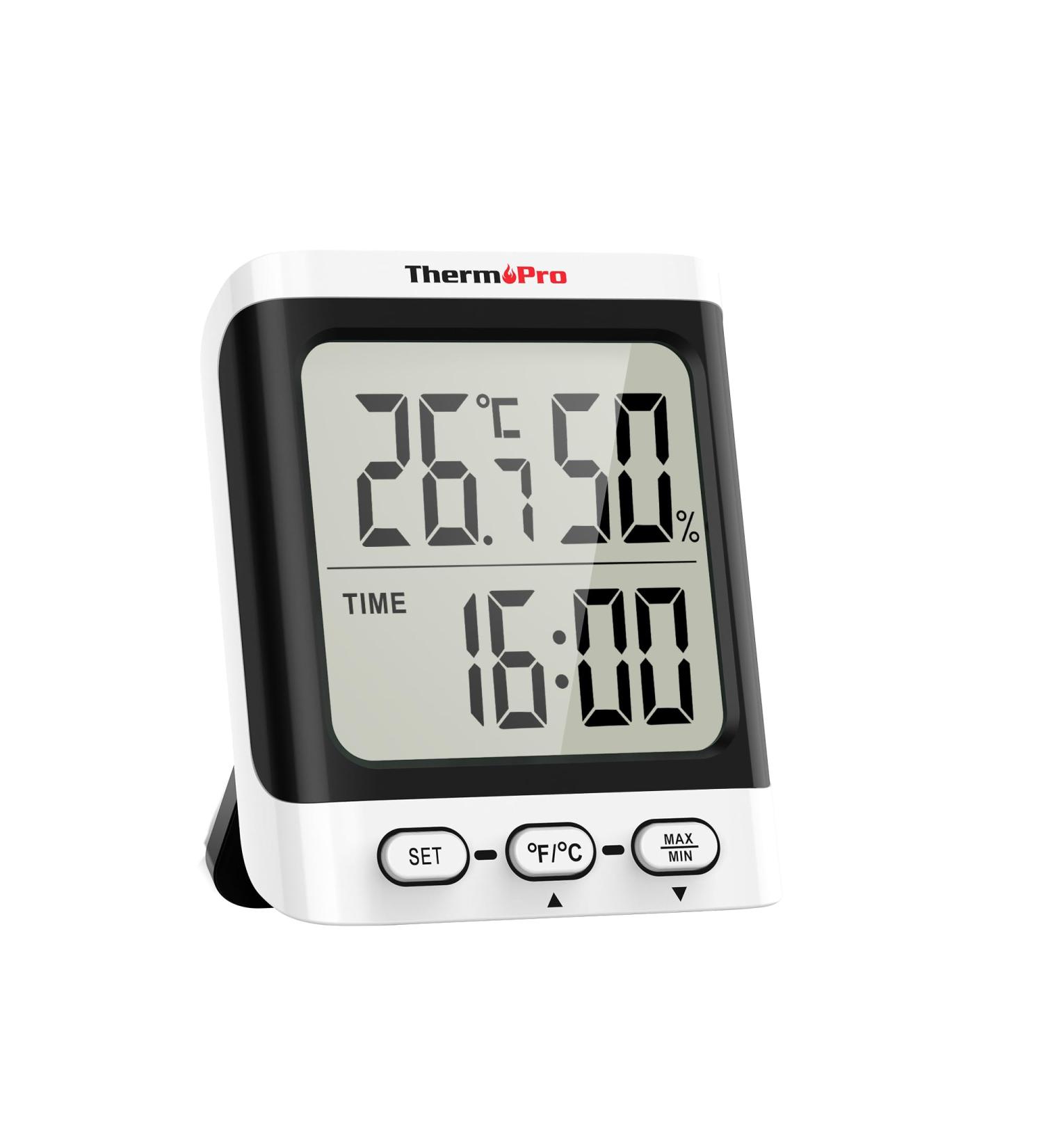 ThermoPro TP152 Thermometer & Hygrometer - Precise Room Temperature & Humidity Meter for Home Office & Greenhouse - Accurate to 0.5 | Black - Buy Online on GoSupps.com