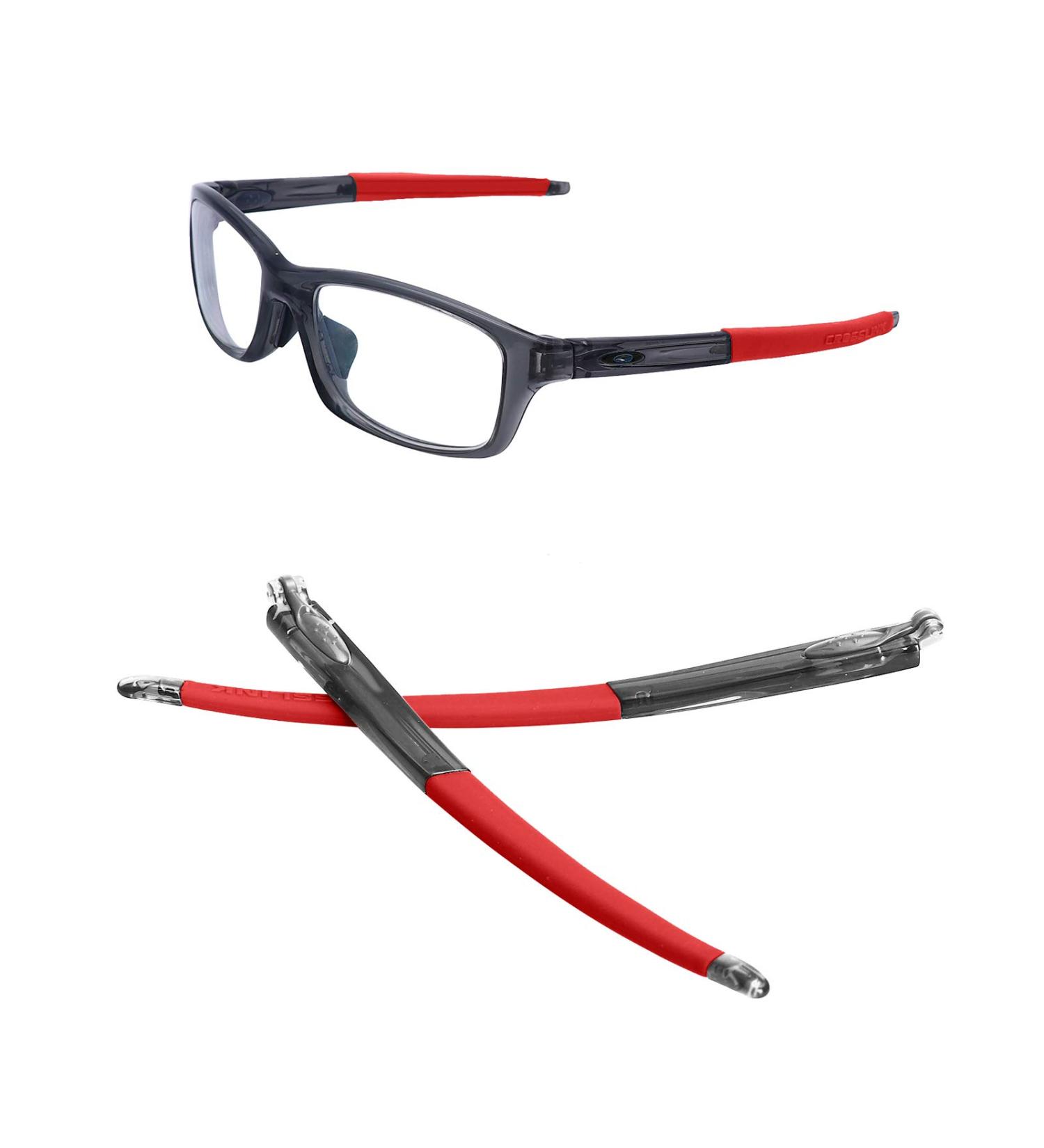 Replacement Temples Arms Legs for Oakley Crosslink Pitch Glasses - Gray Smoke - Red | International Shipping Available - Buy Online on GoSupps.com