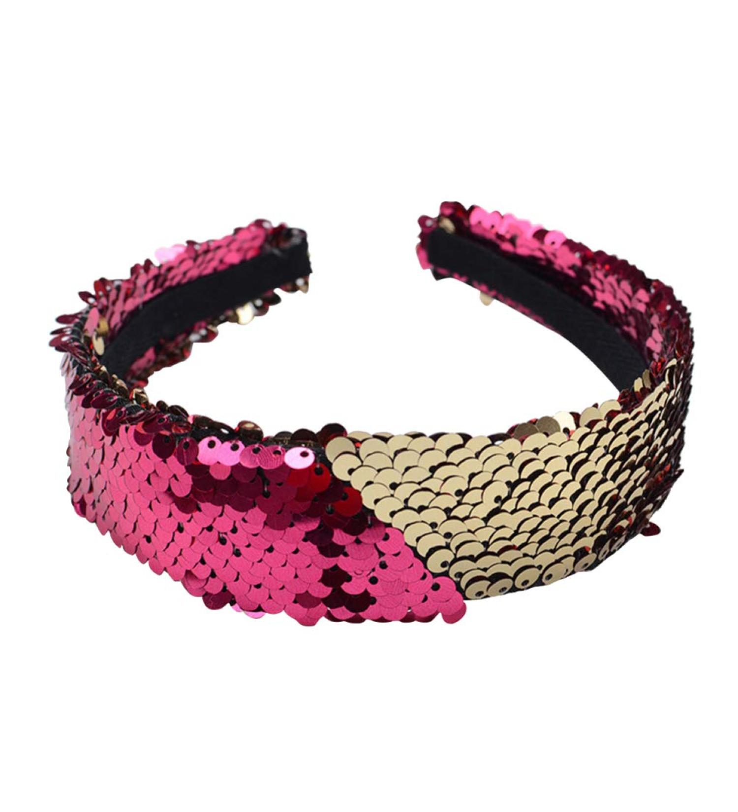 NUOBESTY Reversible Sequin Headband Color Changing Flip Sequin Hair Band Glitter Sparkly Headband Magic Alice Hair Accessories for Girls Teens Kids Women (Red and Gold) - Buy Online on GoSupps.com