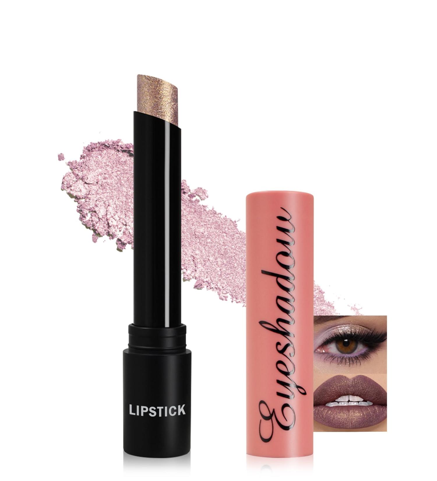  Lestpola Glitter lipstick multi-use smooth cream with a shimmering metallic finish long-lasting waterproof rescue stick lipstick eyeshadow Christmas gift - 02 plum - Buy Online on GoSupps.com