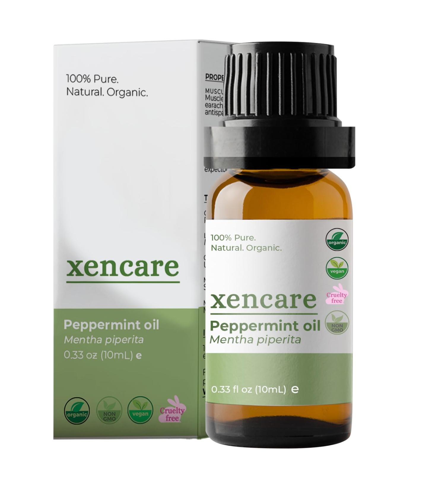 Buy Pure Peppermint Essential Oil 10ml - USDA Organic Edible Safe for Skin - Premium Aromatherapy for Diffusers & Baths - Buy Online on GoSupps.com