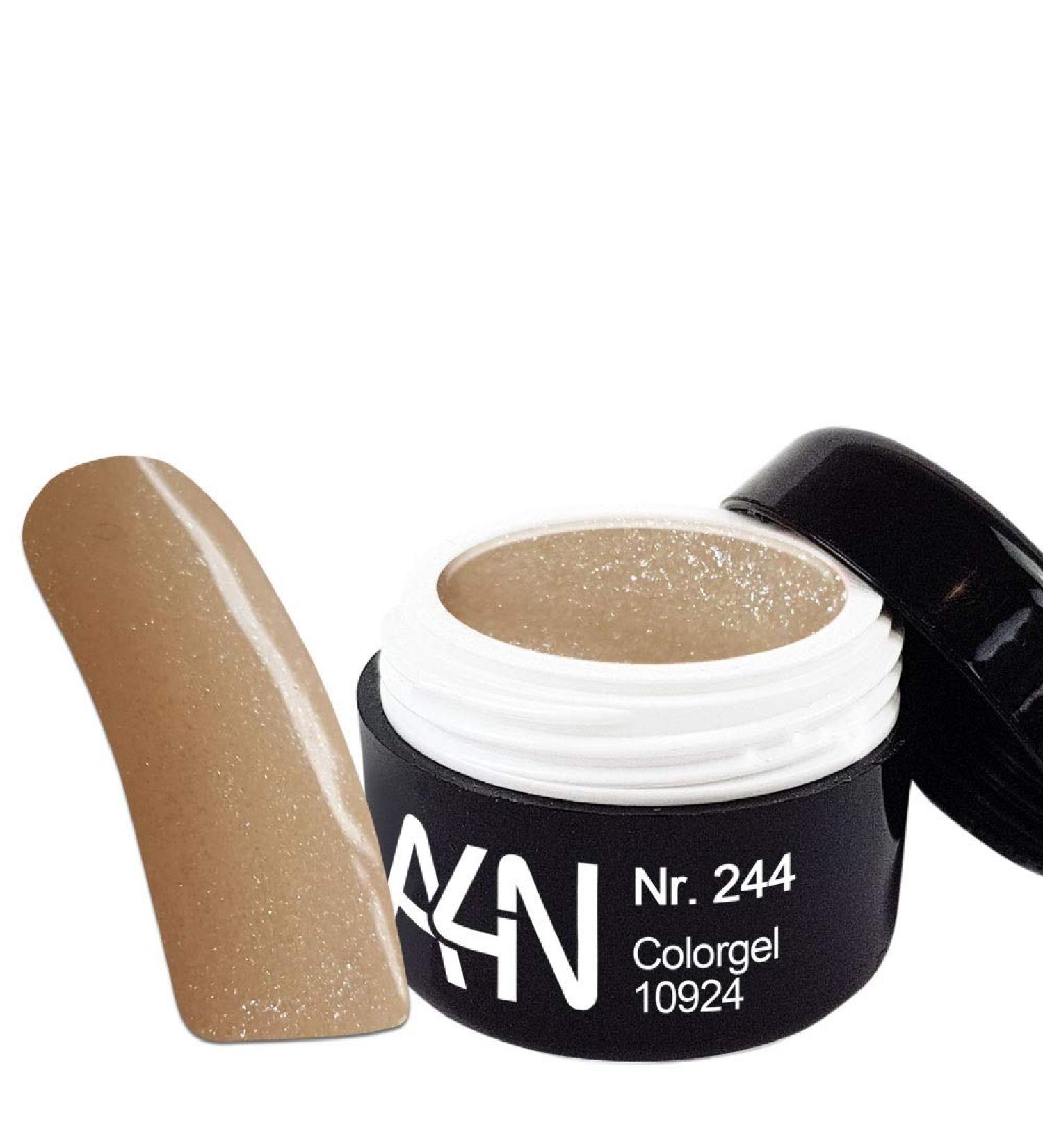 UV and LED gel color gel *Beige Glitter* 5ml No. 244 color gel suitable for painting French or full cover.