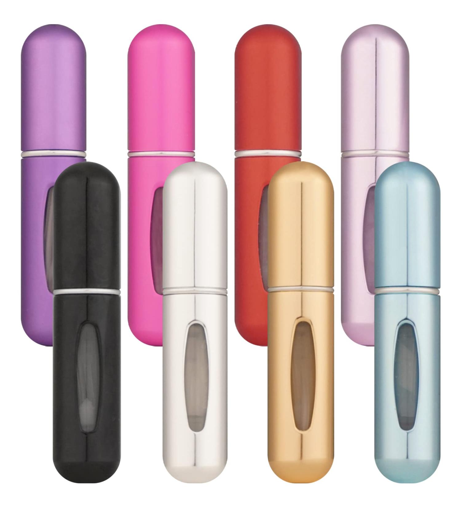 OBSCYON 8 Pcs Mini Refillable Perfume Spray Atomizer Bottle Set - 5ml Portable Scent Pump Case - Buy Online on GoSupps.com