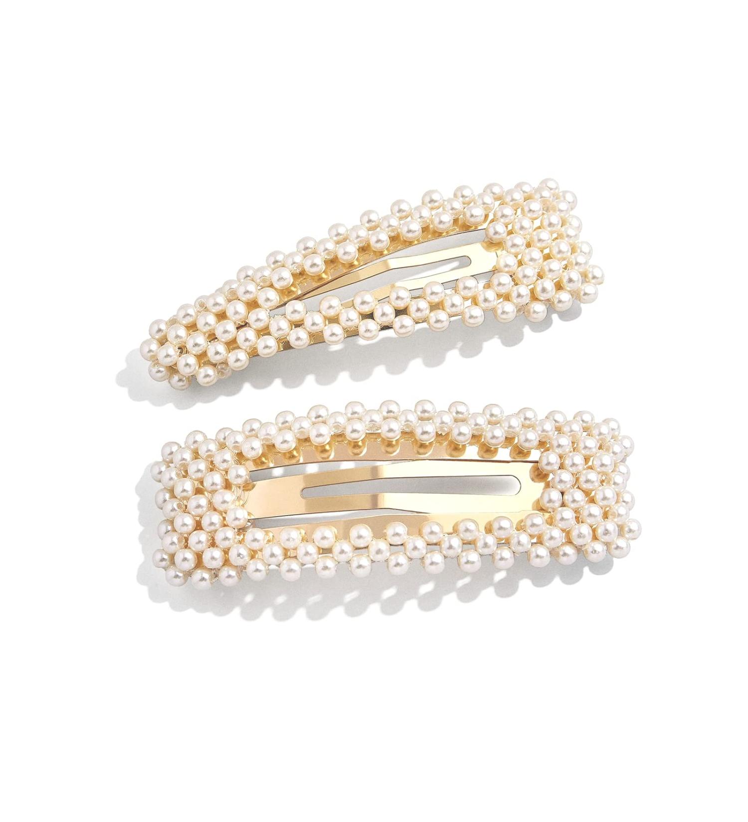 KCHIES Pearl Hair Clips Gold - Women Girls Hair Barrettes for Christmas Wedding Party - Decorative Faux Snap Hairpins - Perfect Gift Set - Buy Online on GoSupps.com